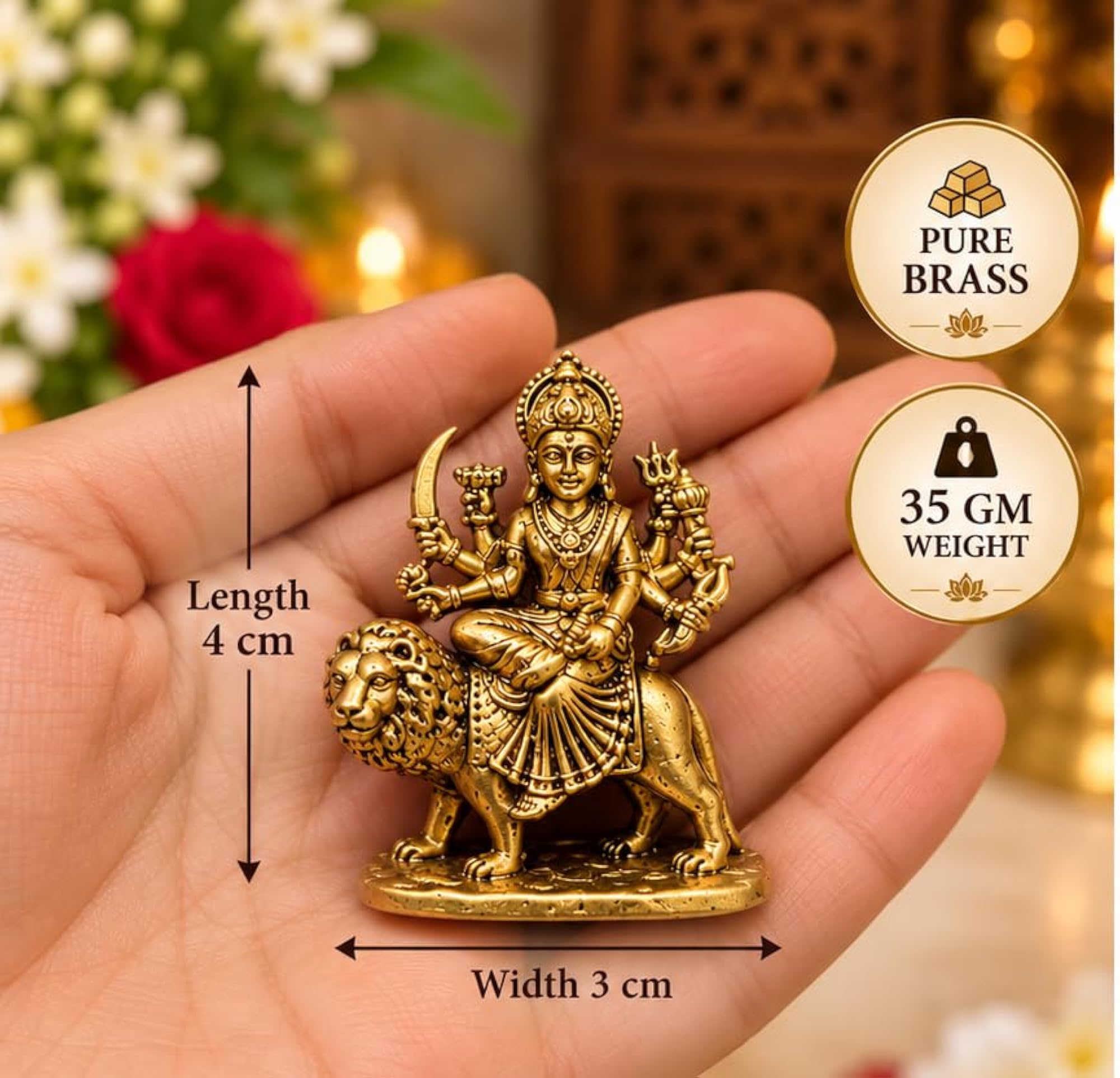 LTG Brass Goddess Durga Maa Statue