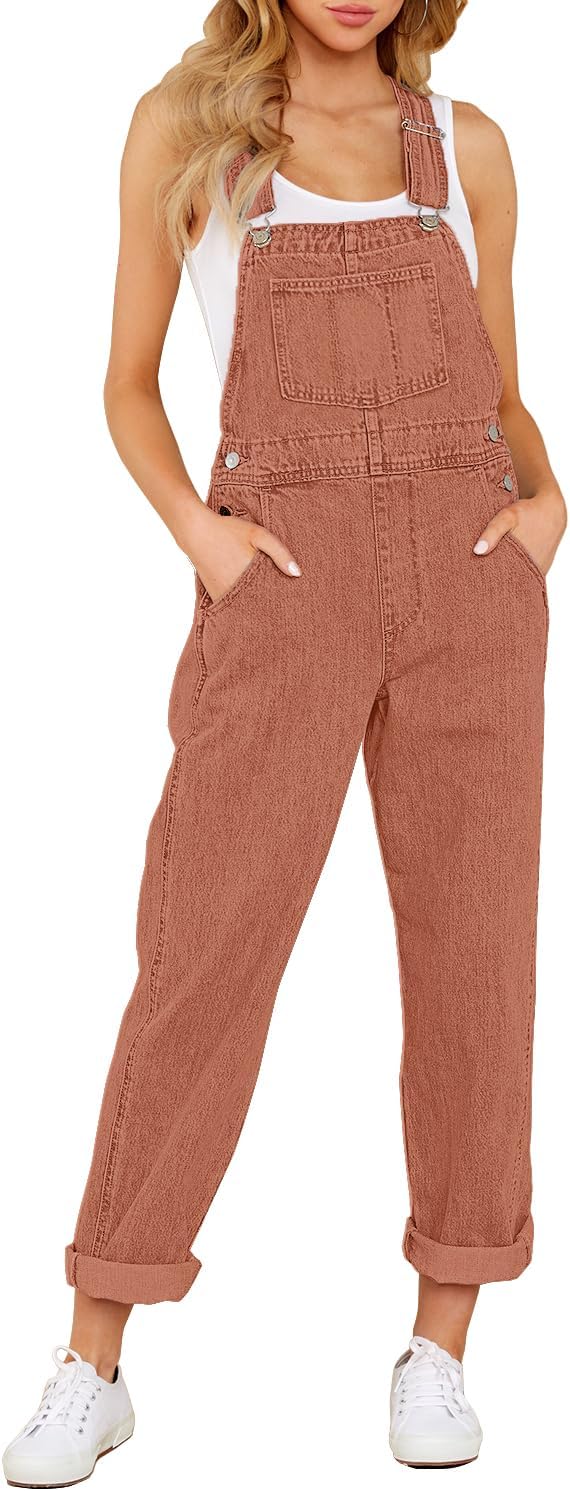 luvamia Women's Casual Stretch Adjustable Denim Bib Overalls Jeans Pants Jumpsuits