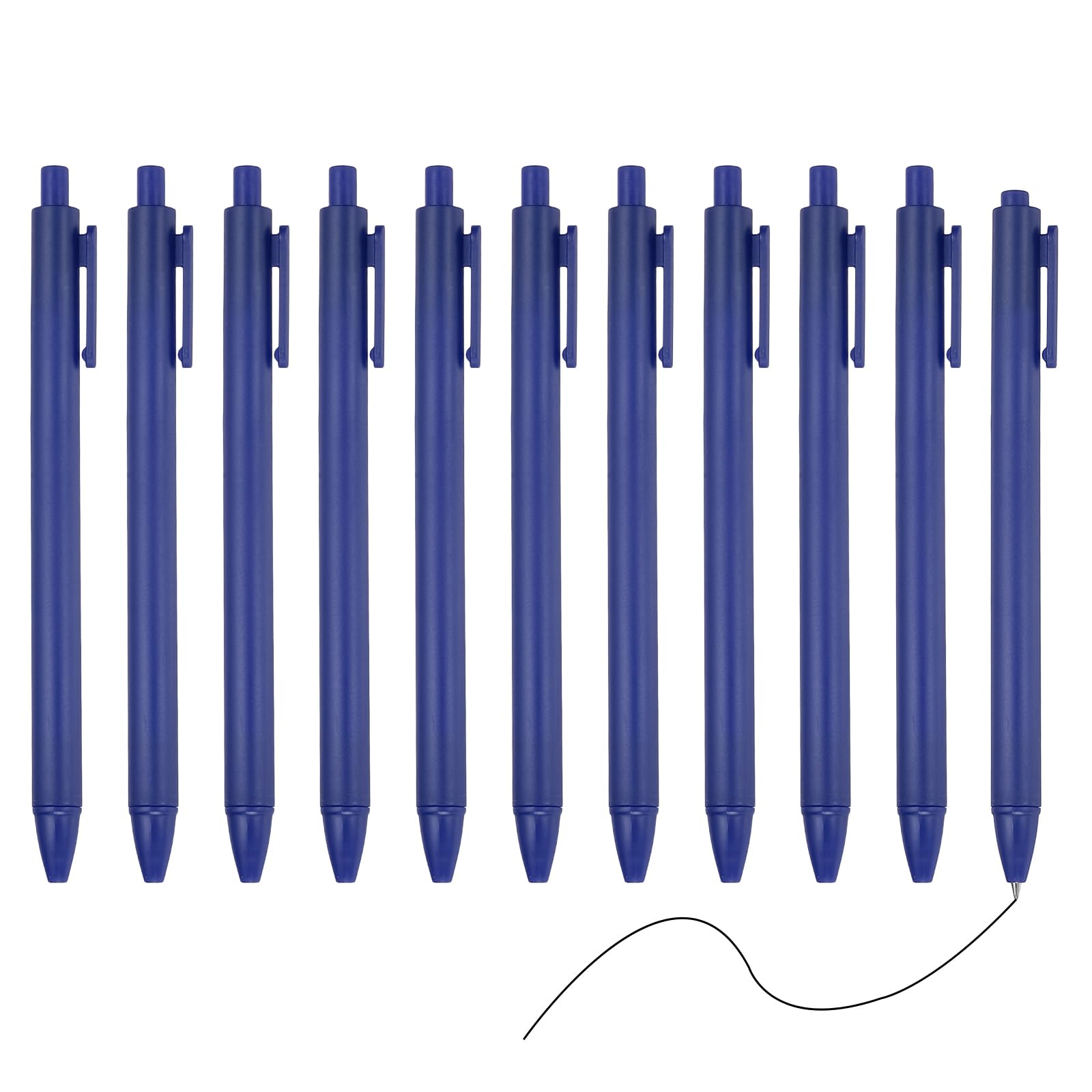 PATIKIL 12 Pack Retractable Ballpoint Gel Pens, 0.5mm Fine Point Black Ink Retro Color Smooth Writing Cute Pens for Office Home Supplies Journaling Notebook, Dark Blue