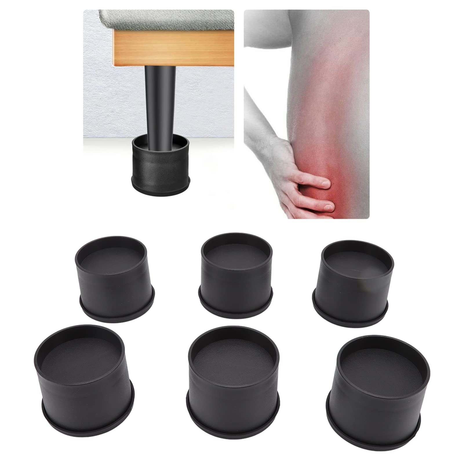 Set Di 4 Rialzi Regolabili Per Mobili – Altezza Da 2,7 A 4 Cm, In Lega Di Alluminio E Silicone, Antiscivolo E Antivibranti, Nero/oro