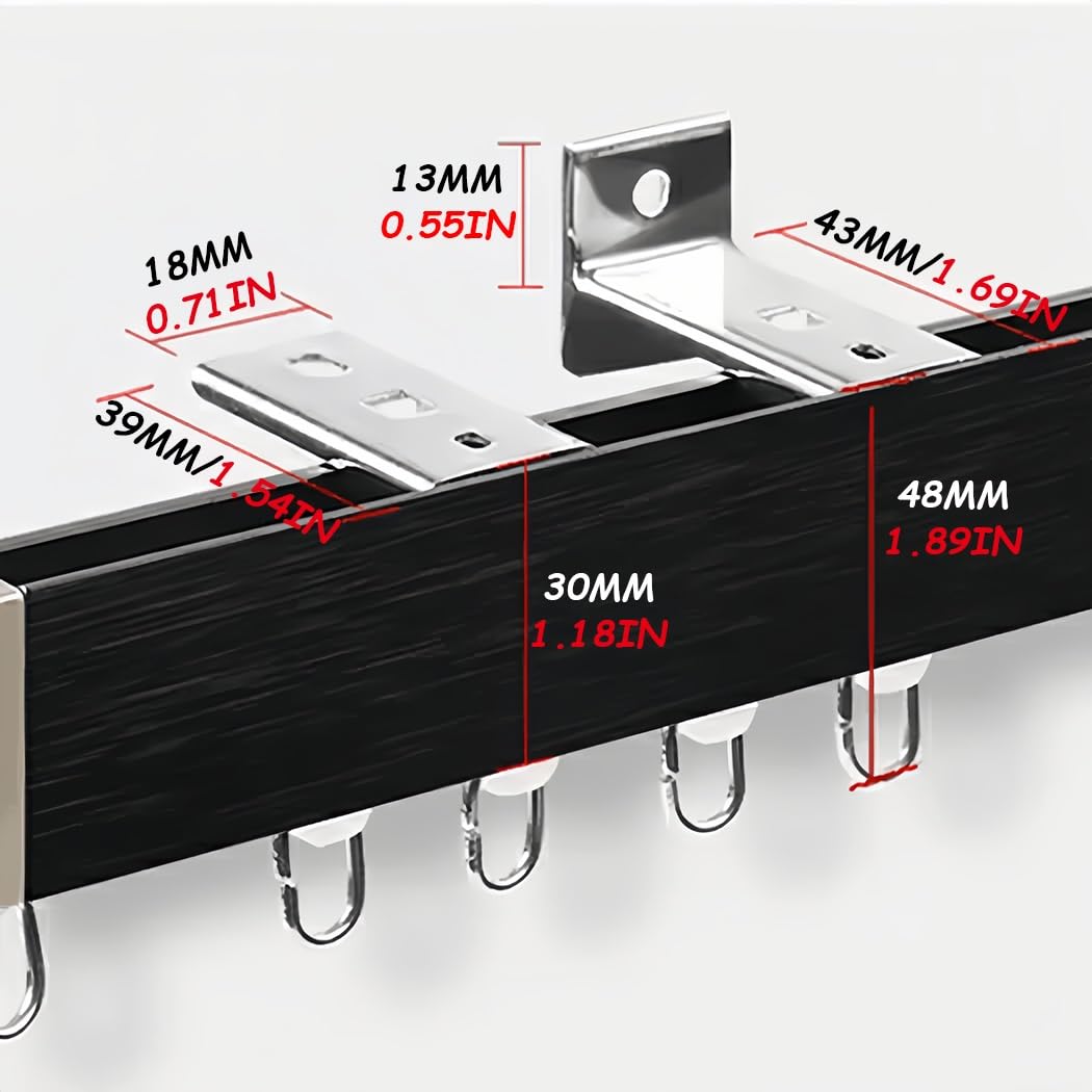 Système de tringle à rideaux en aluminium pour fixation au plafond ou au mur, 470 cm (15,4 pi), opaque, idéal pour préserver l'intimité des chambres et des hôpitaux - Barre de tringle à ride