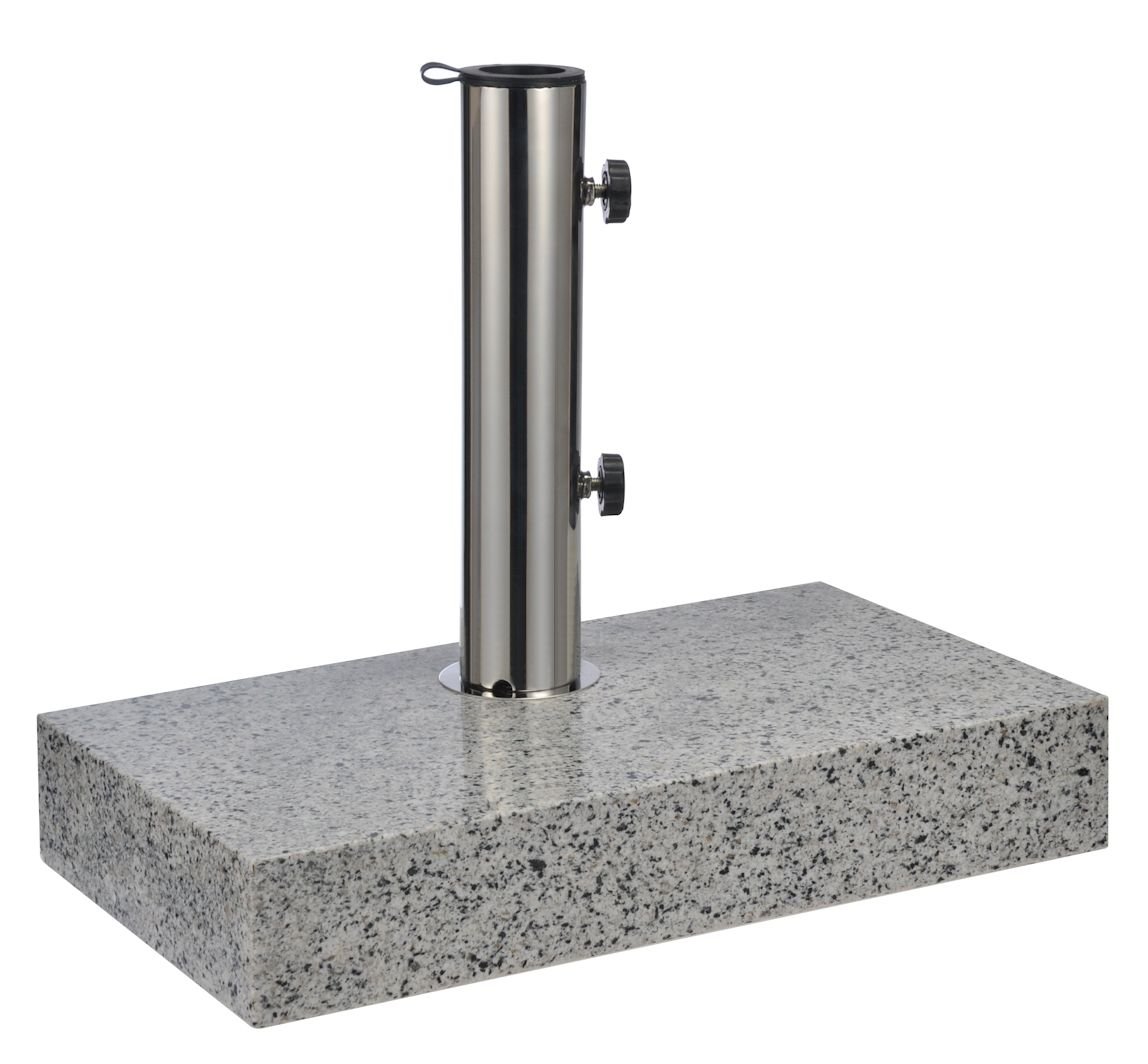 Base Per Ombrellone In Granito Con Ruote, 30 Kg, Grigio, Diametro 45 Cm, Adattatore Per Pali 38/48 Mm
