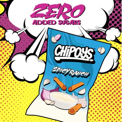 Chipoys Spicy Ranch Tortilla Chips, Crunchy Snacks, Gluten-Free, Protein Chip, 2 Oz Bags, Pack Of 10 #TOP3