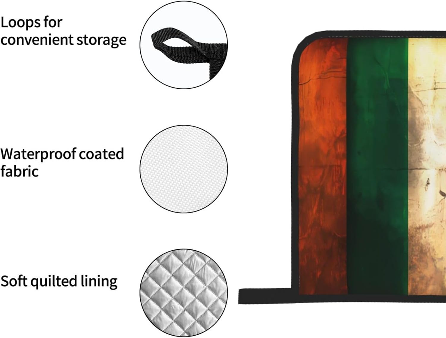 Retro Irish flag Oven gloves and heat-resistant mat 4-piece set. Suitable for grilling, microwave oven frying, and baking