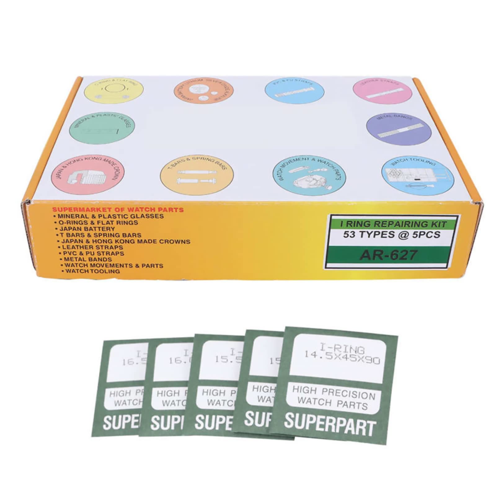 DAGIJIRD 265-teiliges wasserdichtes O-Ring-Set, Gummi-Unterlegscheiben-Dichtungen, Sortiment, Uhrengehäuse-Rückdichtung, Dichtung für Uhrmacher