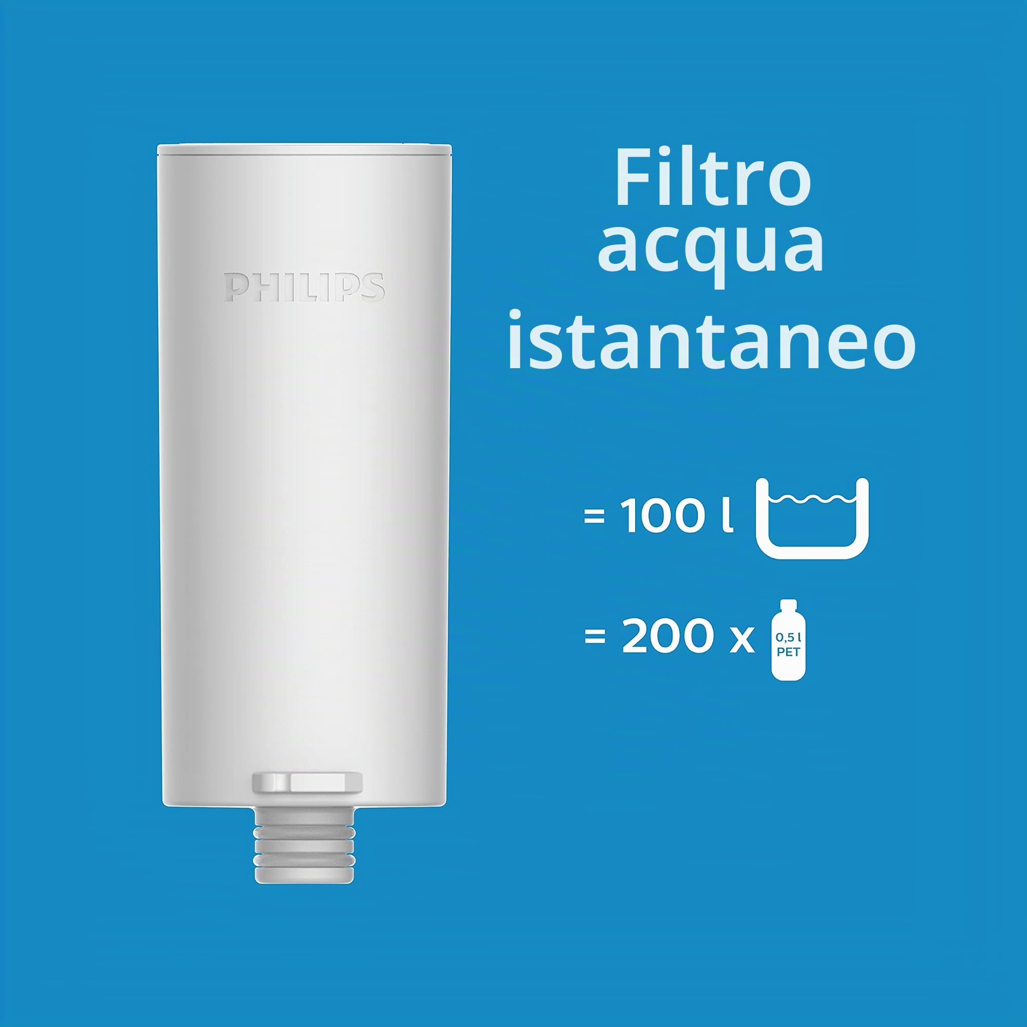 Philips X-Guard AWP3703 Filtraggio per rubinetto, Capacità di filtrazione 1000L & Filtro Micro X-Clean instantaneo, AWP225/24, Cartuccia filtrante, 3 pezzi