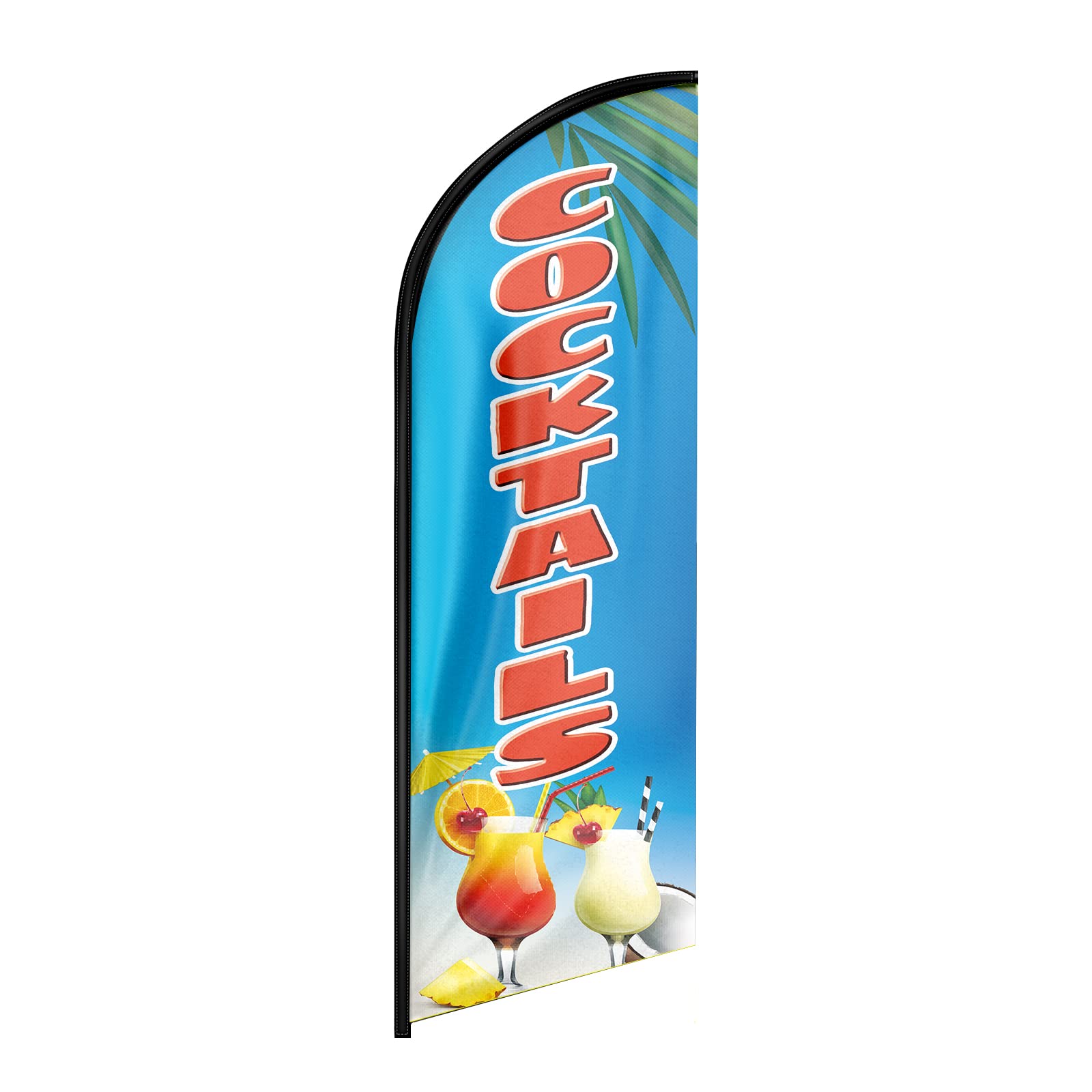 Cocktail-Flagge, 2,4 m, Cocktail-Werbe-Federflagge, Cocktail-Banner für Unternehmen und Geschäfte (nur Flagge)
