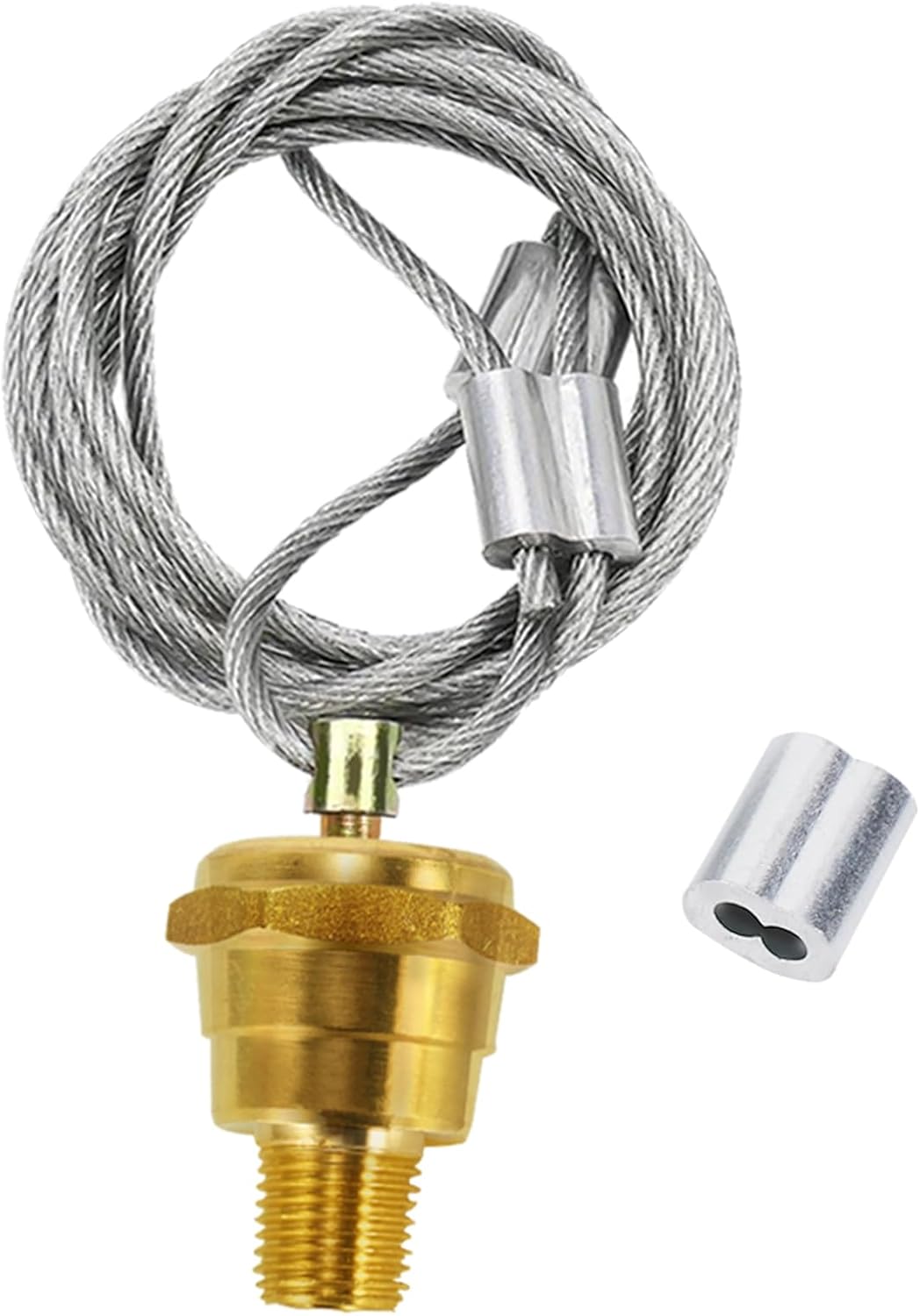 Air Tank Drain Valve with 60" Cable Valve (5 FT), Air Compressor Drain Valve (Replaces for Haldex 12105) (6 Pack Copper)