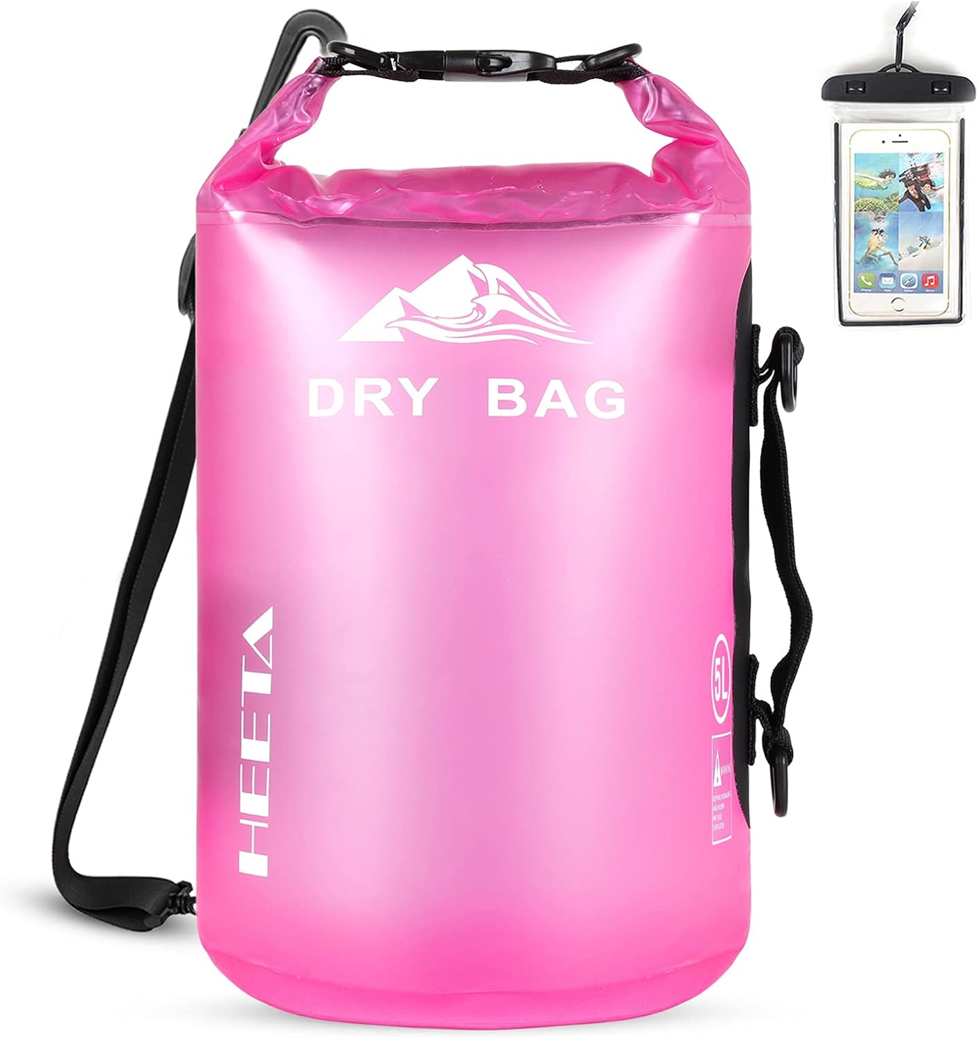 HEETA Waterproof Dry Bag for Women Men, 5L/10L/20L/30L/40L Roll Top Lightweight Dry Storage Bag Backpack with Phone Case for Travel, Swimming, Boating, Kayaking, Camping and Beach : Sports & Outdoors