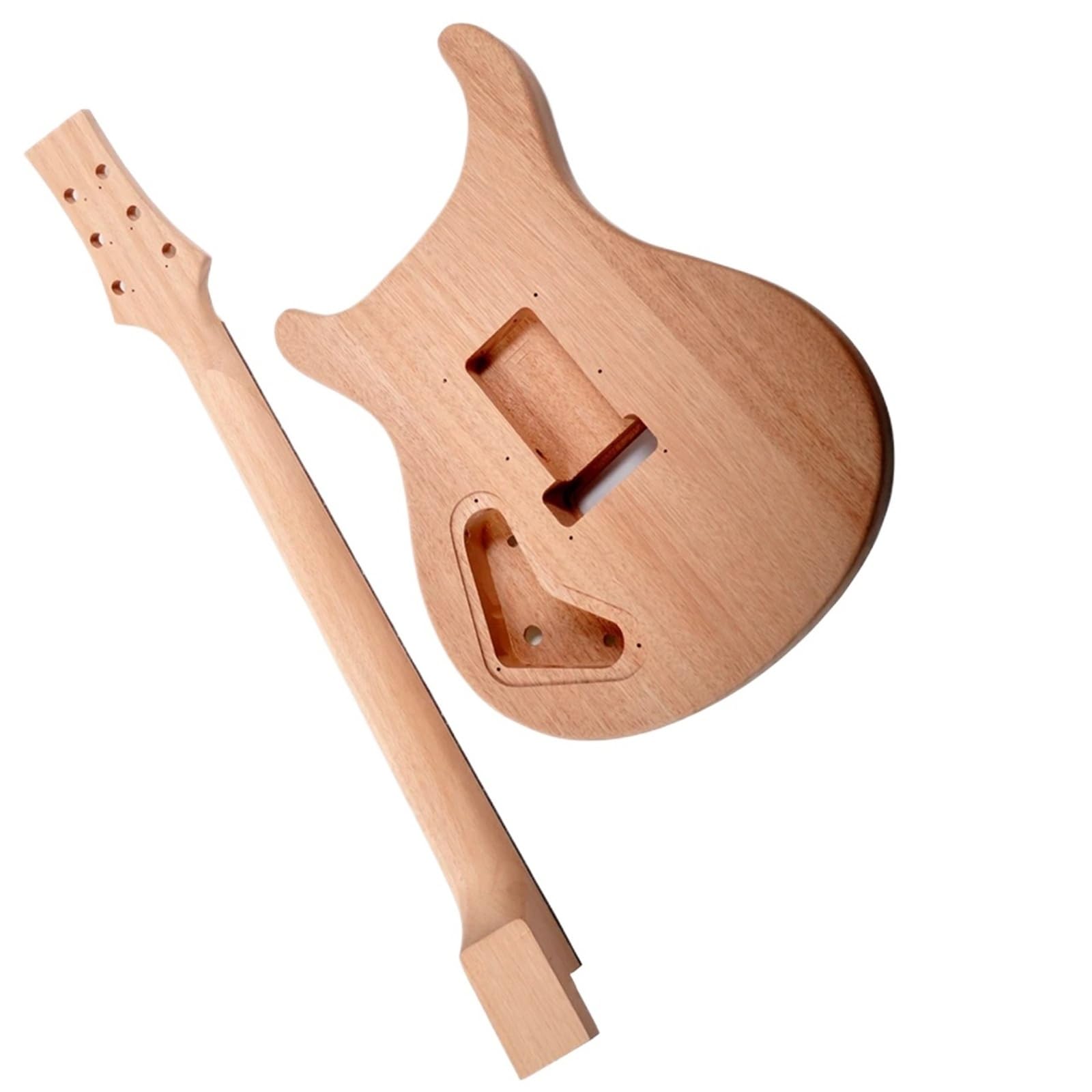 Kit de guitarra eléctrica DIY, cuerpo de caoba, cuello, diapasón de palisandro, 24 trastes