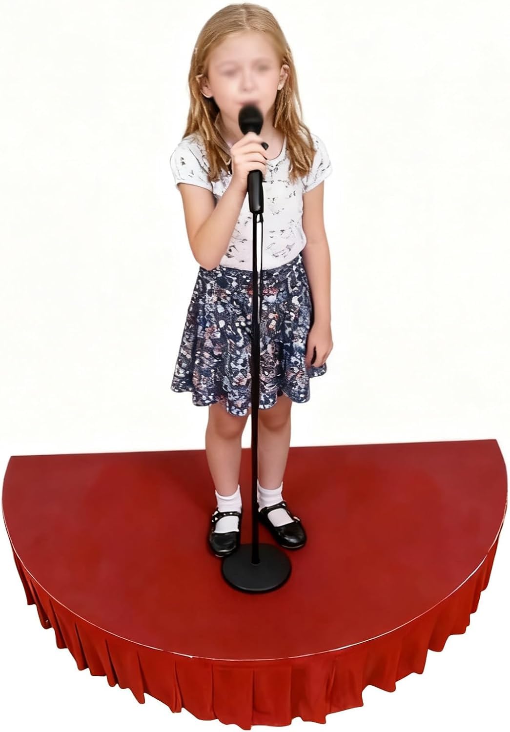 k3Mq9Rw Modular stage flooring Semi-circular Stage Steps With Skirting Portable Concert Steps Lectern(Red-b,120x60cm (47.2x23.6in))