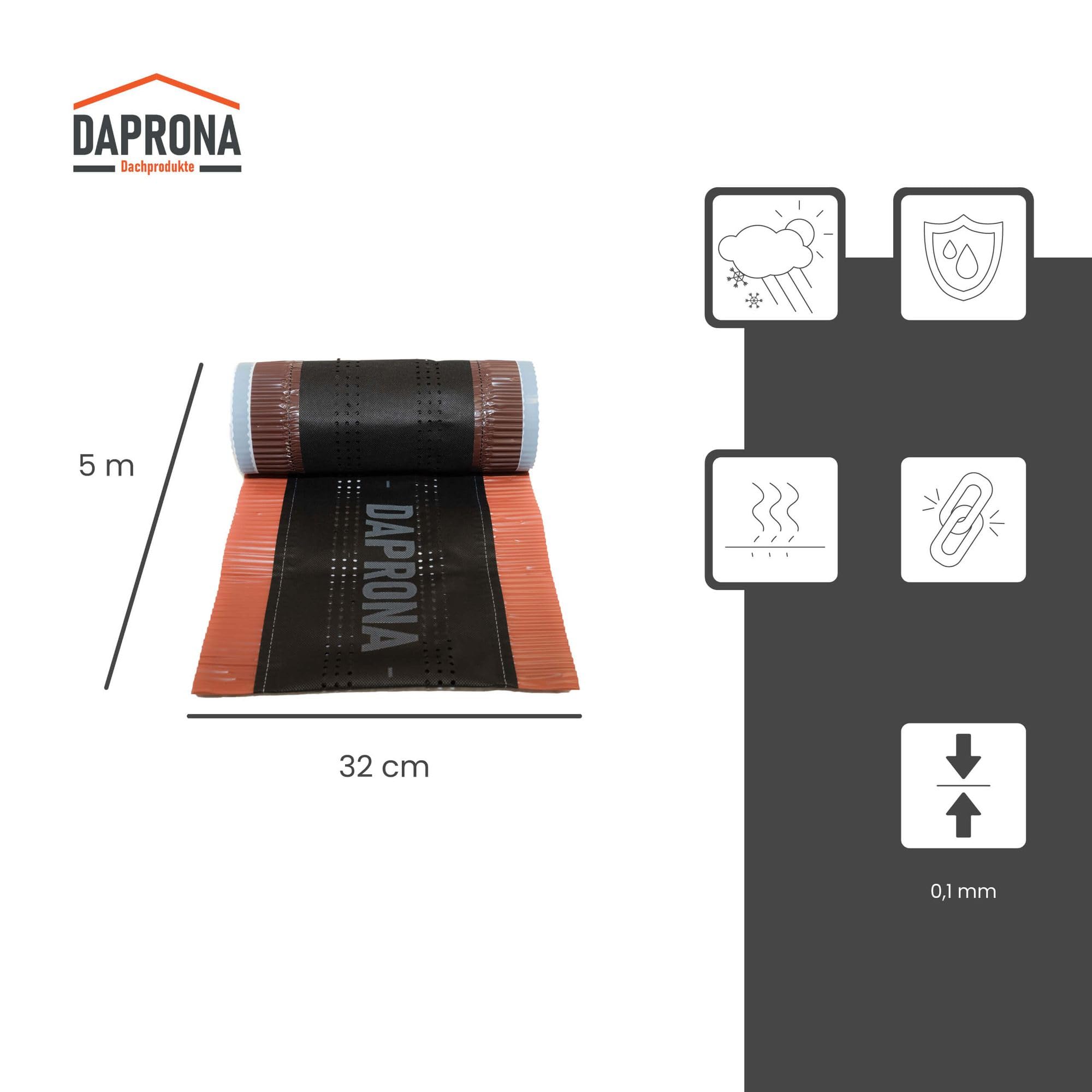 Cinta de cumbrera Alu Super Vent 4 rollos 320mm x 5m rojo (RAL 8004) Cumbrera en rollo para un recubrimiento óptimo de la cumbrera, adhesivo super butílico