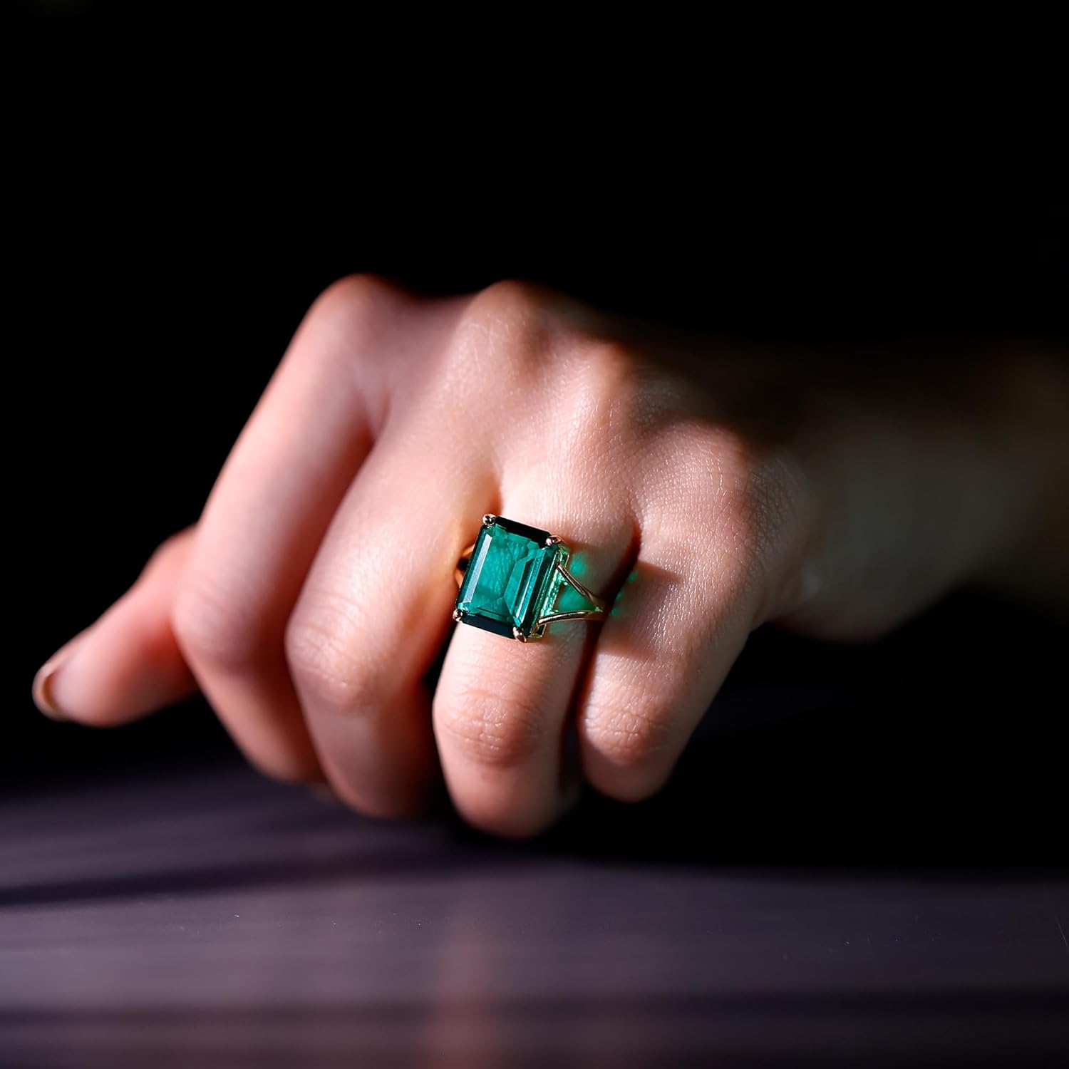 Certified 9 Carat Emerald Cut Engagement Ring, AAAA Quality, Sterling Silver Birthstone Ring – Gift For Special Occasions