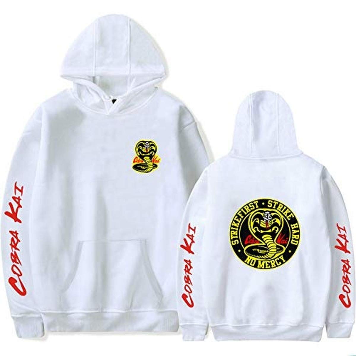 YicoolCobra Kai Hoodies Karate Kid Men Women Sweatshirts Hooded Casual Popular Pattern Pocket Pullover (White11,X-Small)