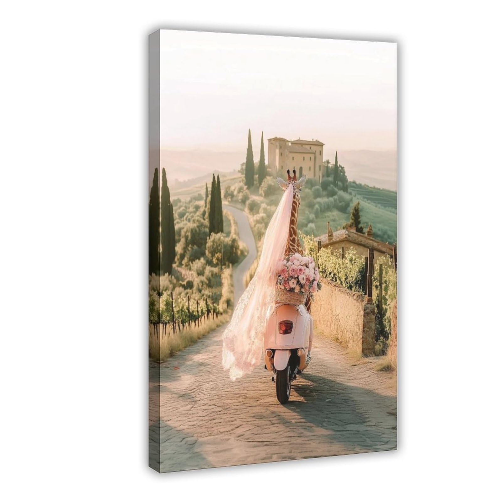 Bareronor Giraffe in Tuscany Canvas Poster Bedroom Decor Landscape Office Room Decor Gift 20" L X 30" W