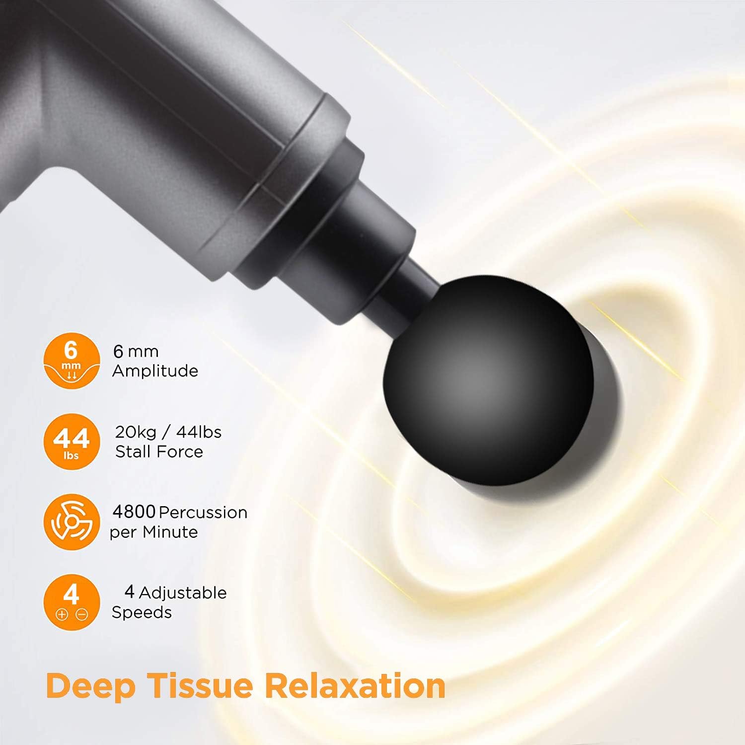 Uр Tо 50% оƒƒ Massage Gun-2021 Upgrade Professional Percussion Massage Gun,Cordless Handheld Electric Massager to Relieve Deep Muscle Tissue Soreness Through Comfortable Percussion.Including 4 Massage Heads