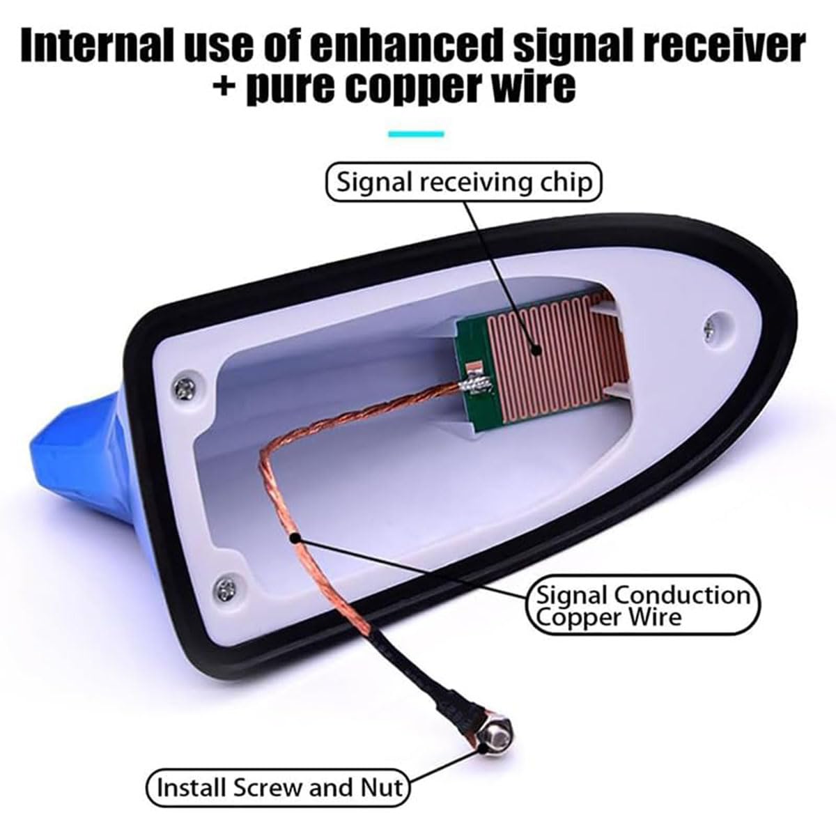 Antenna A Pinna Di Squalo Auto - Universale In Fibra Di Carbonio | Migliora Segnale FM/AM E GPS - Foto 7