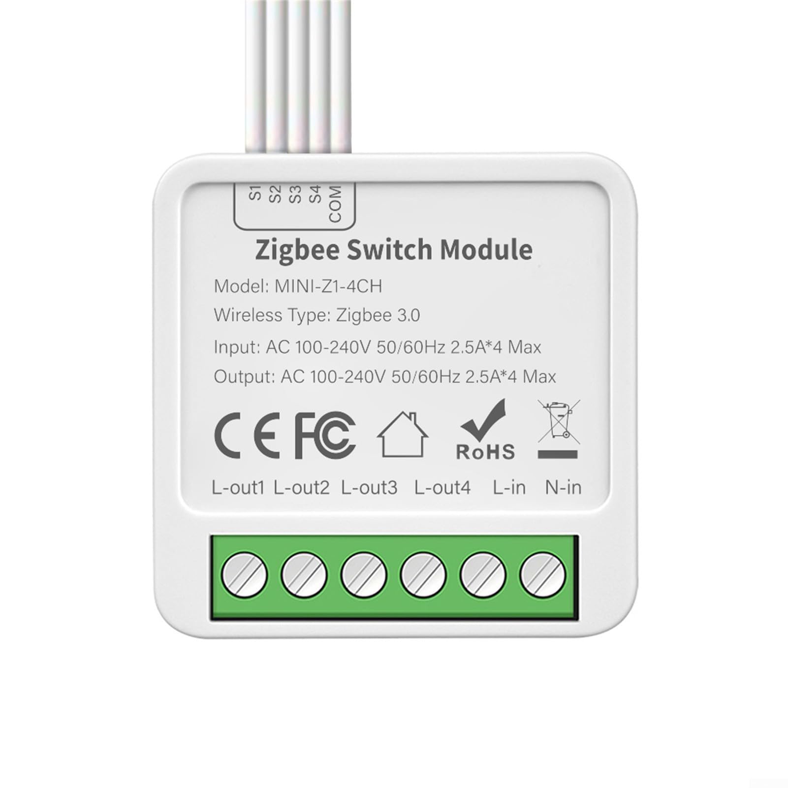 RANRAO ZigBee Smart Light Switch-Modul, 10 A 2/3/4 Gang 2-Wege-Steuerung Hausautomationsmodul, drahtlose Fernbedienung, für Tuya Zigbee Hub erforderlich
