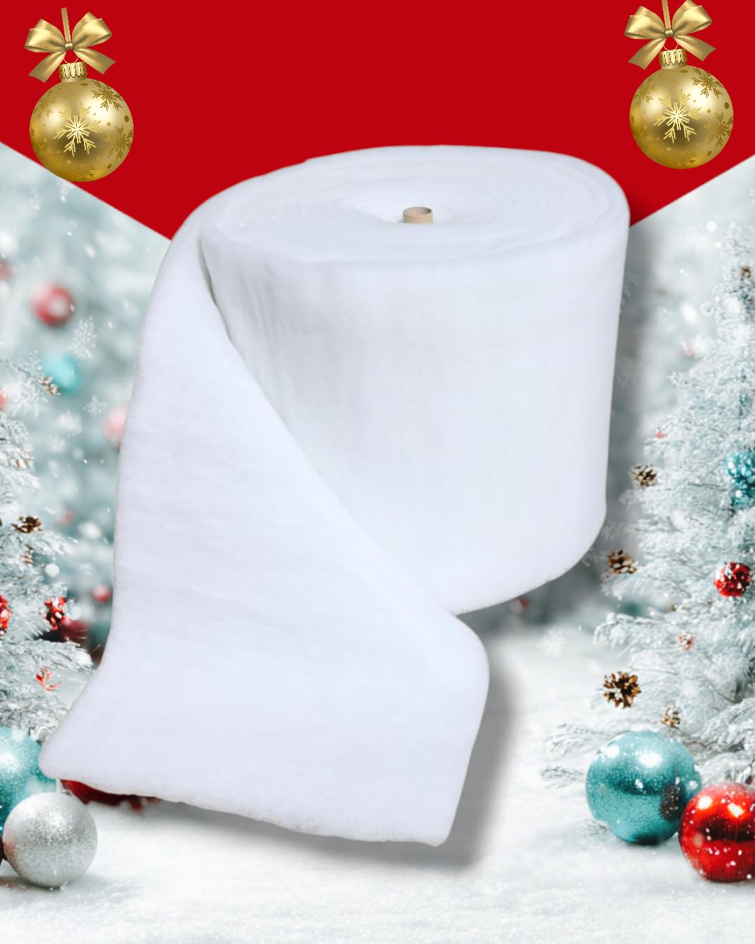 Love Aquatics White Artificial Fake Snow Christmas Decorations 27" Wide 6.5Ft Long Soft Artificial Snow Blanket For Santas Grotto, Xmas Nativity, Decorative Snow Christmas Displays, Winter Wonderland