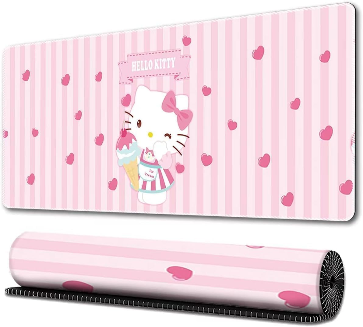 Kawaii Girly Cute Gaming Mouse Pads, Long Extended Desk Mat, Extra Large Girl Anime Mousepad Keyboard Pads for Work Game Office Home (cinnamll-2)