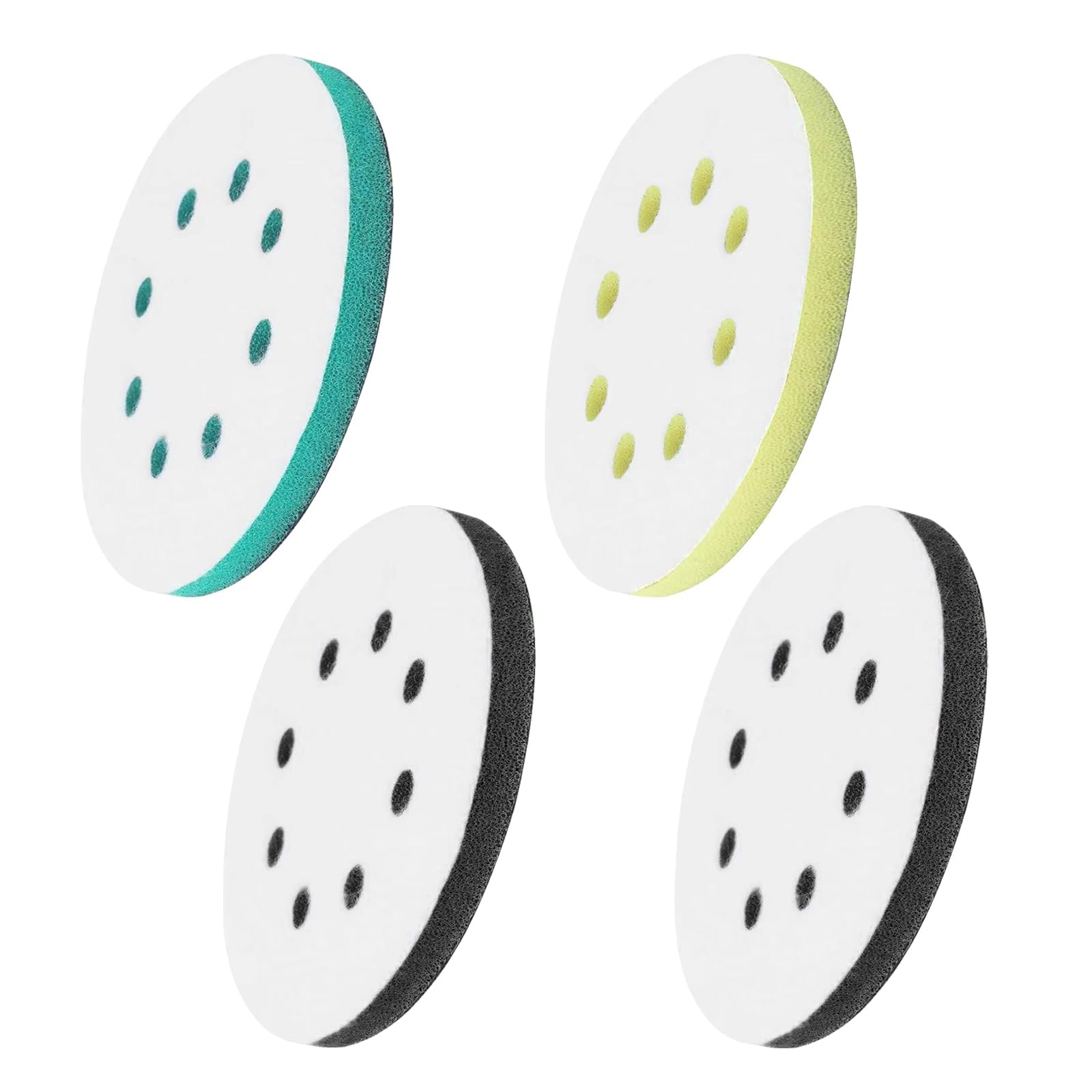 4 Pcs Foam Sanding Pads for Orbital Sander Set, 125mm Sponge Interface Pad for Eccentric Sanders, Sponge Polishing Buffing Pad Discs for Drill, Impact Resistant Low Noise