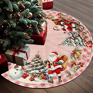 Double Sided Snowman Reindeer Santa Snowman Snowflake Christmas Tree Skirt, Snowman Tree Skirt for Winter Holiday Party Christmas Tree Skirt Decoration, 36 Inch Pink Tree Skirt Double Sided Snowman Reindeer Santa Snowman Snowflake Christmas Tree Skirt Snowman Tree Skirt for Winter Holiday Party Christmas Tree Skirt Decoration 36 Inch Pink Tree Skirt