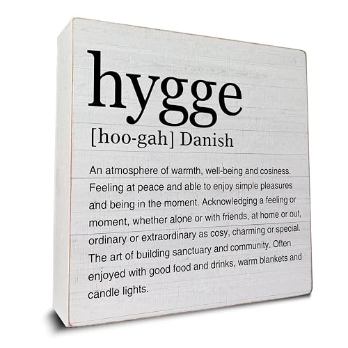 Hygge Definition Art Wooden Box Sign Hygge Desk Decorative Sign