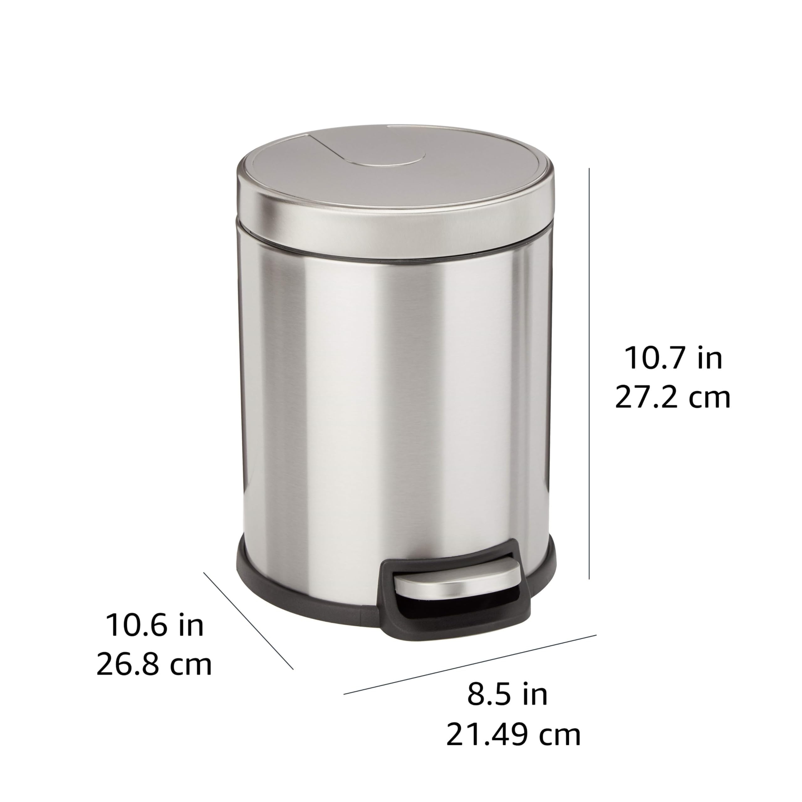 Amazon｜Amazonベーシック ゴミ箱 5L(5リットル) ソフトクローズ 静音
