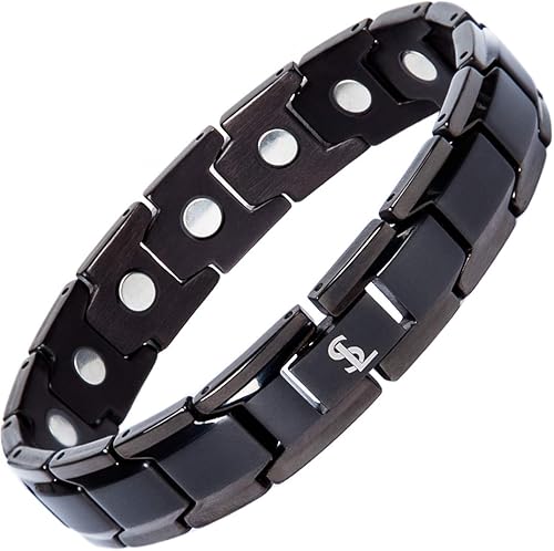 Elegante pulsera de terapia magnética de titanio para el alivio del dolor causado por la artritis y el túnel carpiano titanio RV-AWOV-NVNZ Elegante pulsera de terapia magnética de titanio para el alivio del dolor causado por la artritis y el túnel carpiano titanio RV-AWOV-NVNZ