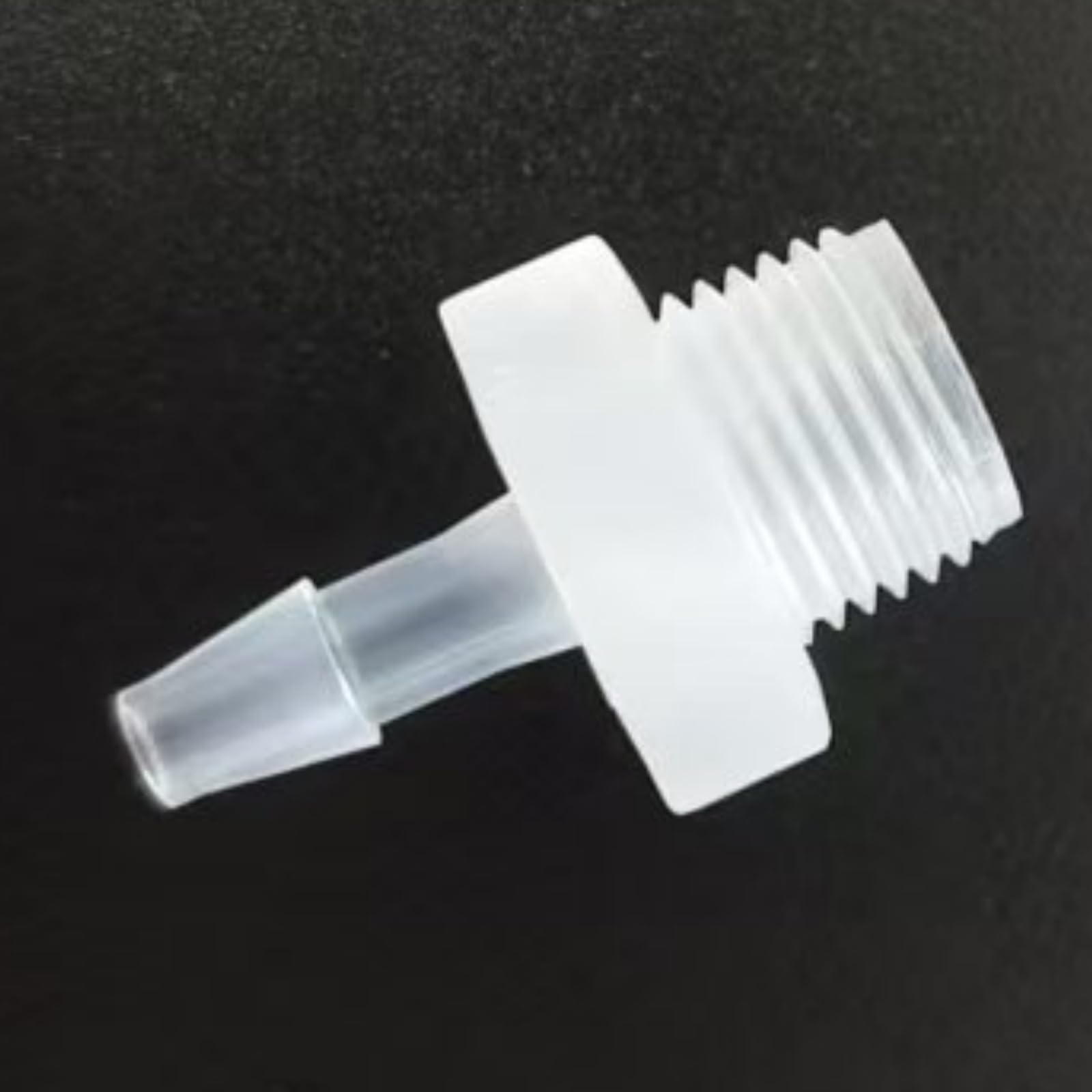 Conector de manguera PP transparente for líquido combustible, paquete 50, rosca macho 1/8G a conector púas(1/8inch 3.2mm)