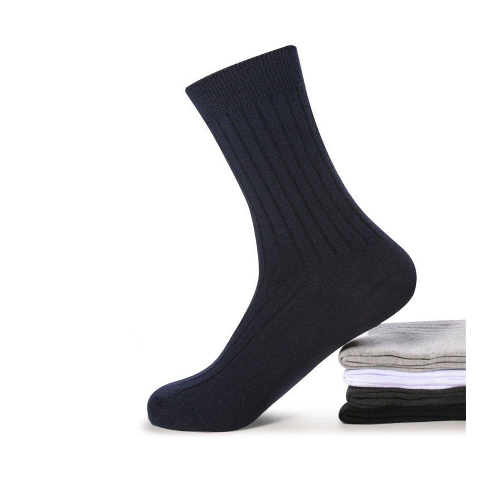 ZZSRJ 5 Pares de Calcetines for Hombres algodón Negro Blanco Calcetines de Negocios Medias de los Hombres (Color : White, tamaño : EU38-44 US6-11)