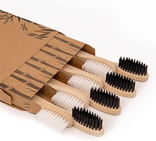 Bamboo Toothbrushes, 8 Pcs Soft Bristle Toothbrush, Eco-Friendly Toothbrushes, Biodegradable Toothbrushes, Natural Wooden Toothbrush, Charcoal Toothbrushes