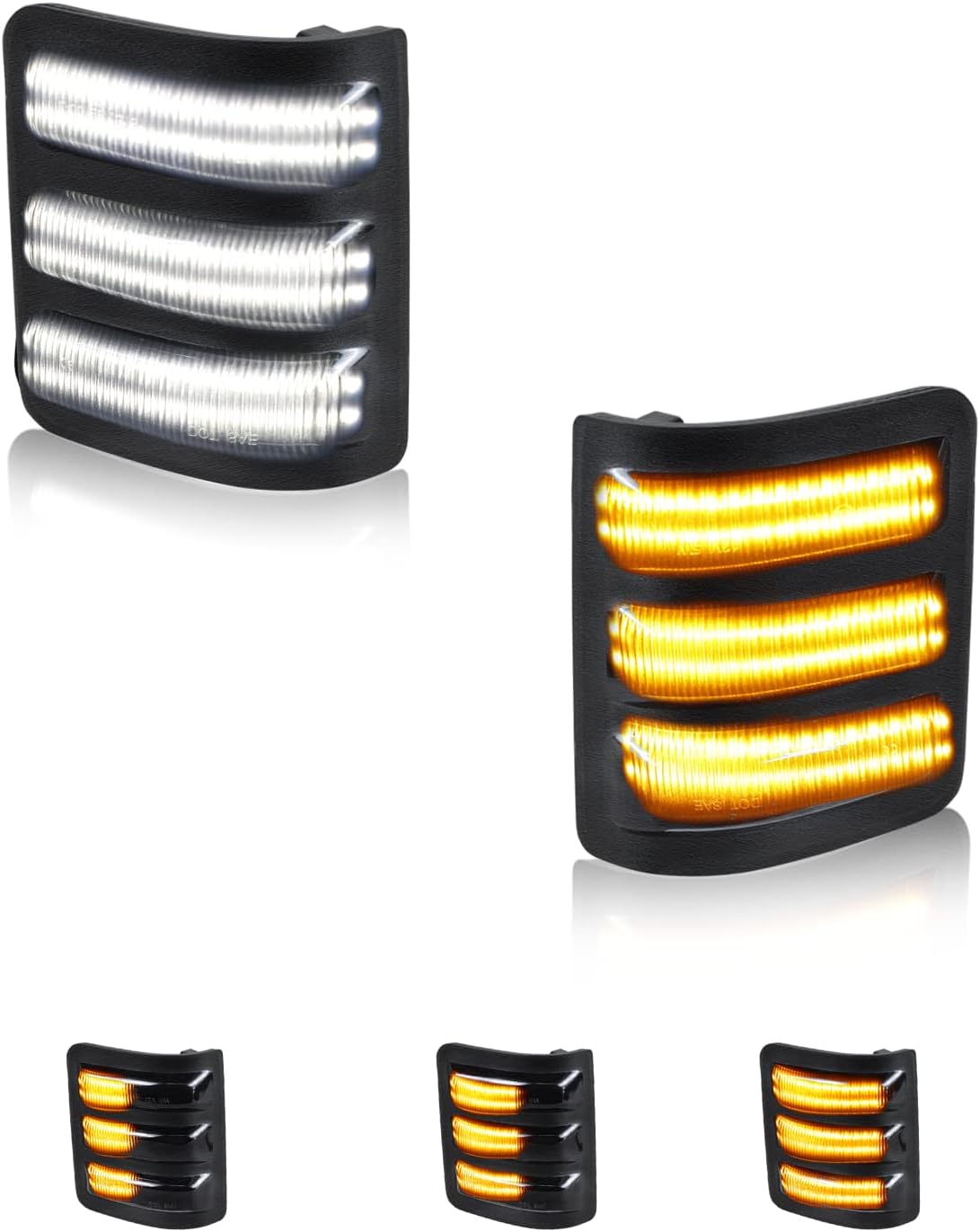 RUXIFEY Sequential Switchback Mirror Light Side Marker Lights Smoked Turn Signal Lights Compatible with 2013-2014 Ford F150 2008-2016 F250/F350/F450/F550 Super Duty