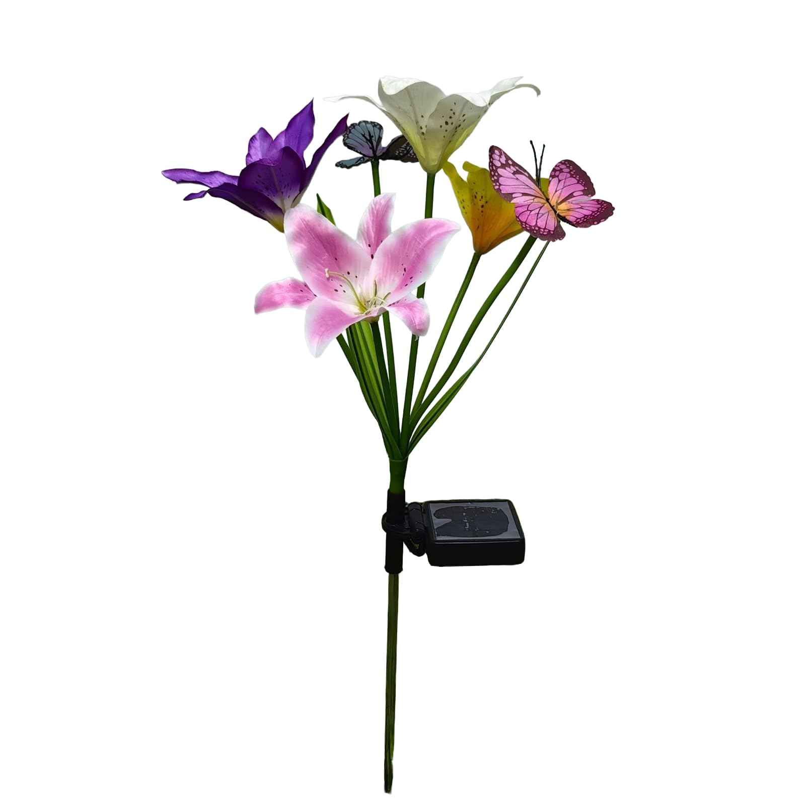 matumou Solar Flower Light, Outdoor Waterproof Artificial Flower Garden Stake Lamp, Color Changing Light for Lawn Pathway Patio Decor