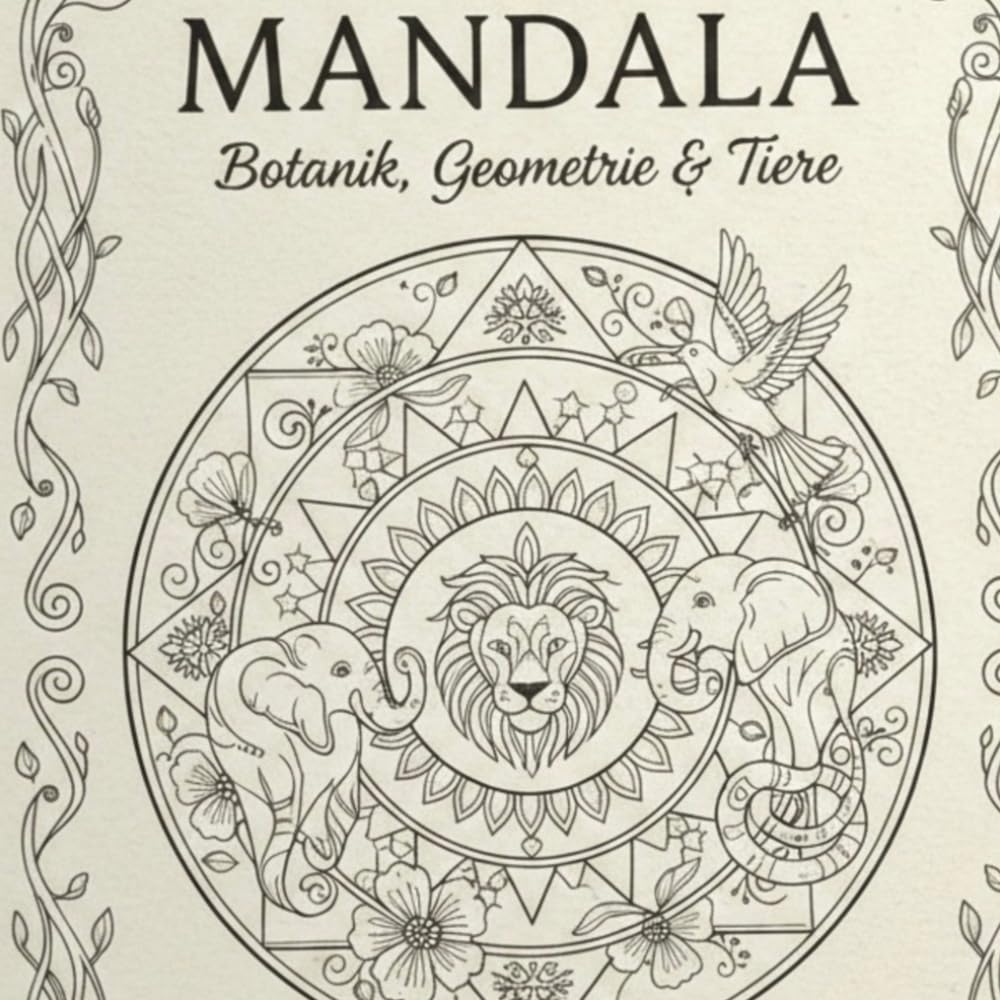 Botanik Tiere & geometrische Muster – Achtsames Ausmalbuch für Erwachsene: Entspannendes Malbuch mit Pflanzenmotiven, Tierbildern und Mandalas für Stressabbau, Meditation und Achtsamkeit