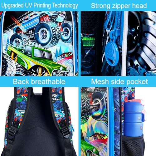 3PCS Dinosaur Backpack for Boys, 16 Inch Kids Water Resistant Preschool Elementary Kindergarten Bookbags and Lunch Box4