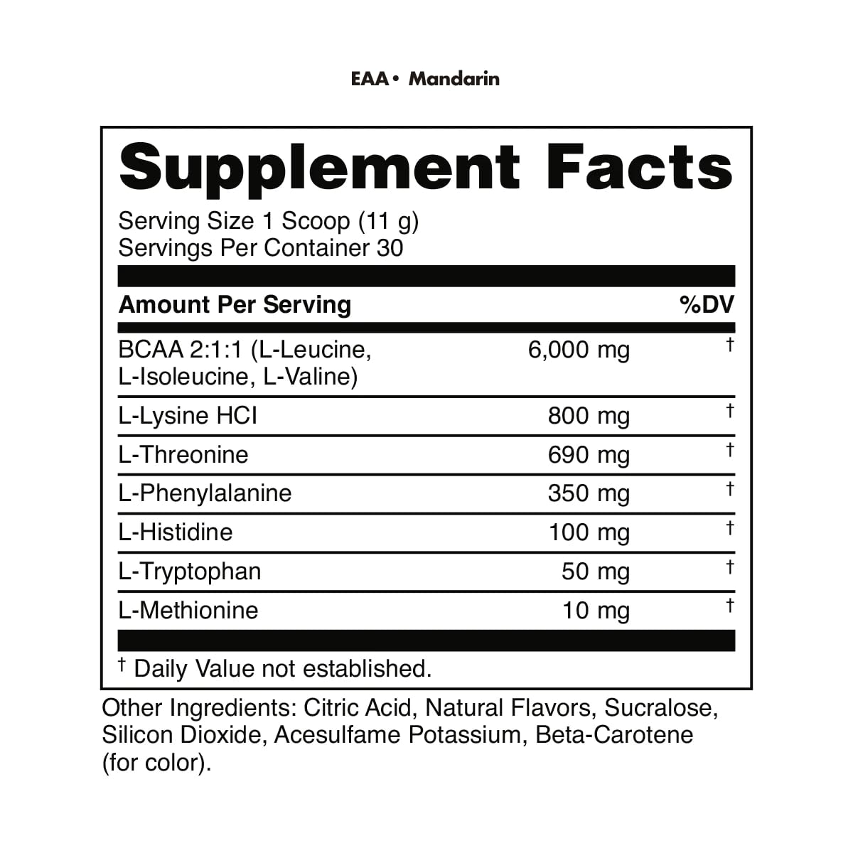 Bucked Up Essential Amino Acids - EAA Powder - Easy Mix, Non Clumping Formula - for Pre/Intra Workout - Mandarin Flavor - 30 Servings - 11.6 oz — Amazon image 5