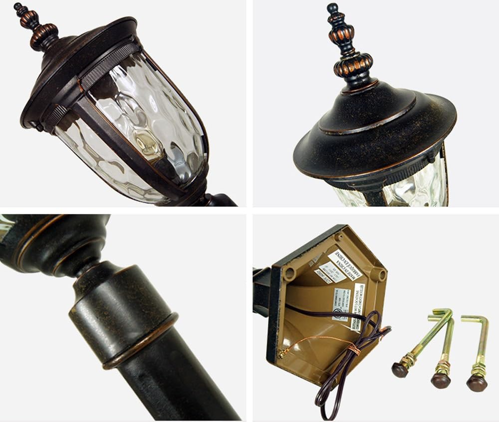 Générique Lampe européenne à poteau en verre ondulé à l'eau