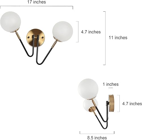 Miniatura 4 de Luz LED de tocador, 2 lámparas de baño, iluminación de pared negra y dorada sobre espejo