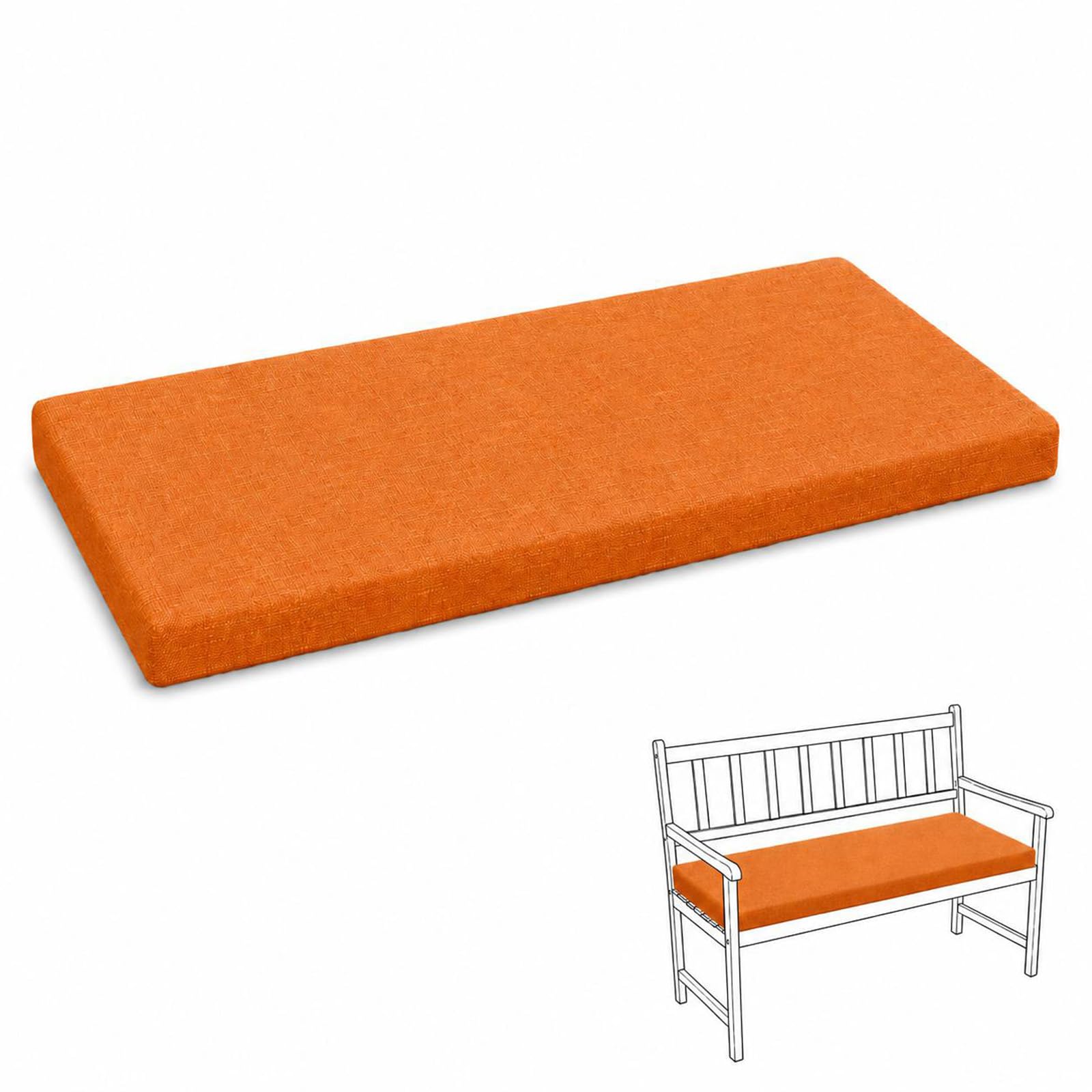 PTKG Long Cushion Linen Fabric Washable 2 Seater Bench Cushion