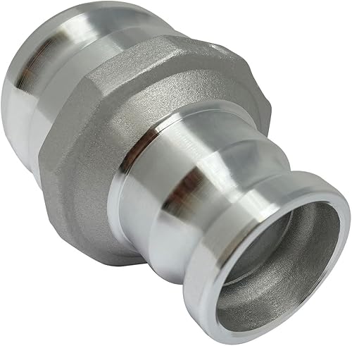 Miniatura 6 de Gloxco Adaptador de aluminio tipo AA de leva y carrete de ranura, 2" Camlock macho x 2" Camlock macho (CAM-20-AA-AL)