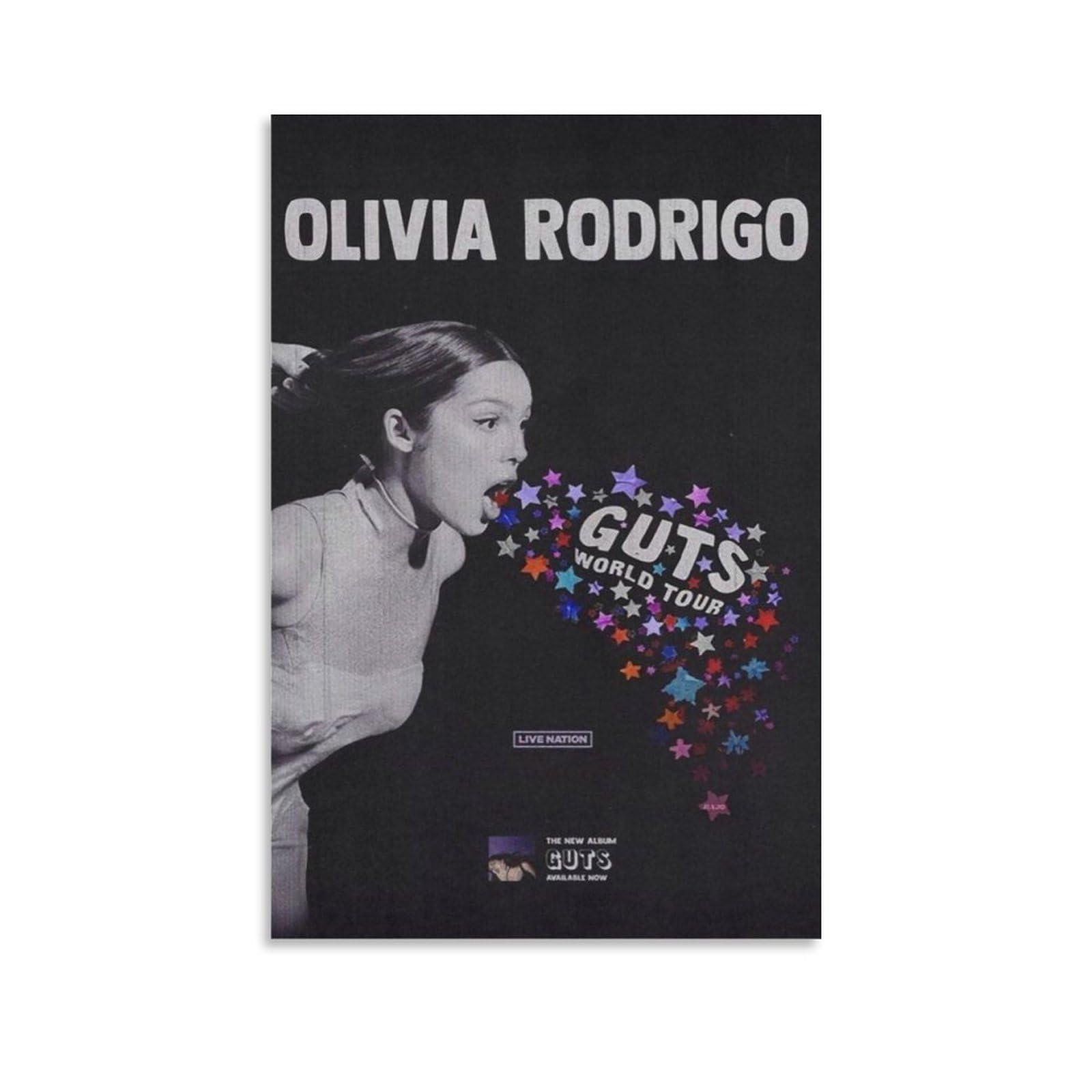 BlackT Olivia Poster Rodrigo Guts World Tour Vintage Cover Canvas