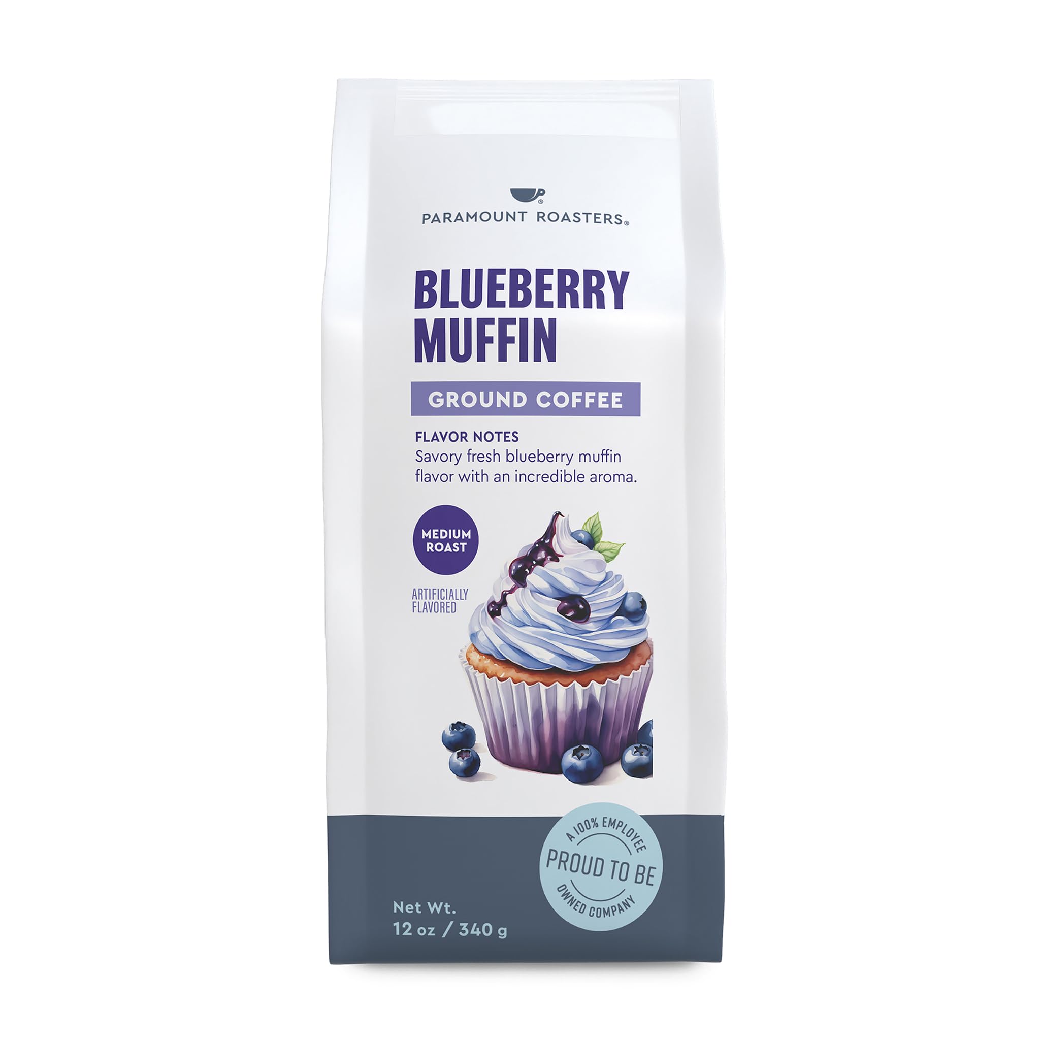 Paramount Roasters Blueberry Muffin Flavored Ground Coffee, 12 oz medium roast, Paramount Coffee Company