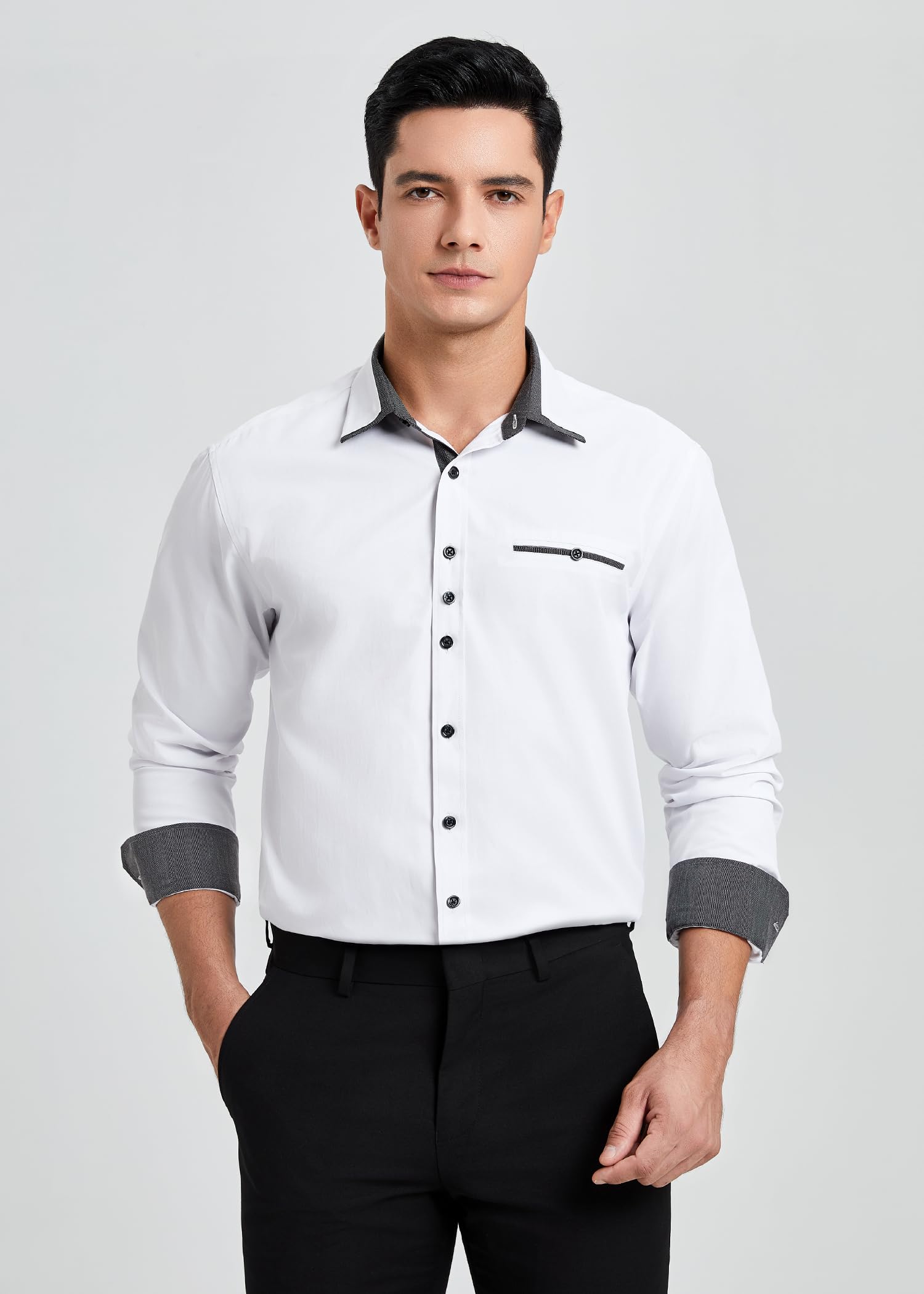 Enlision Chemises pour Hommes Habillées Manches Longues Chemise Casual Regular Fit Chemises