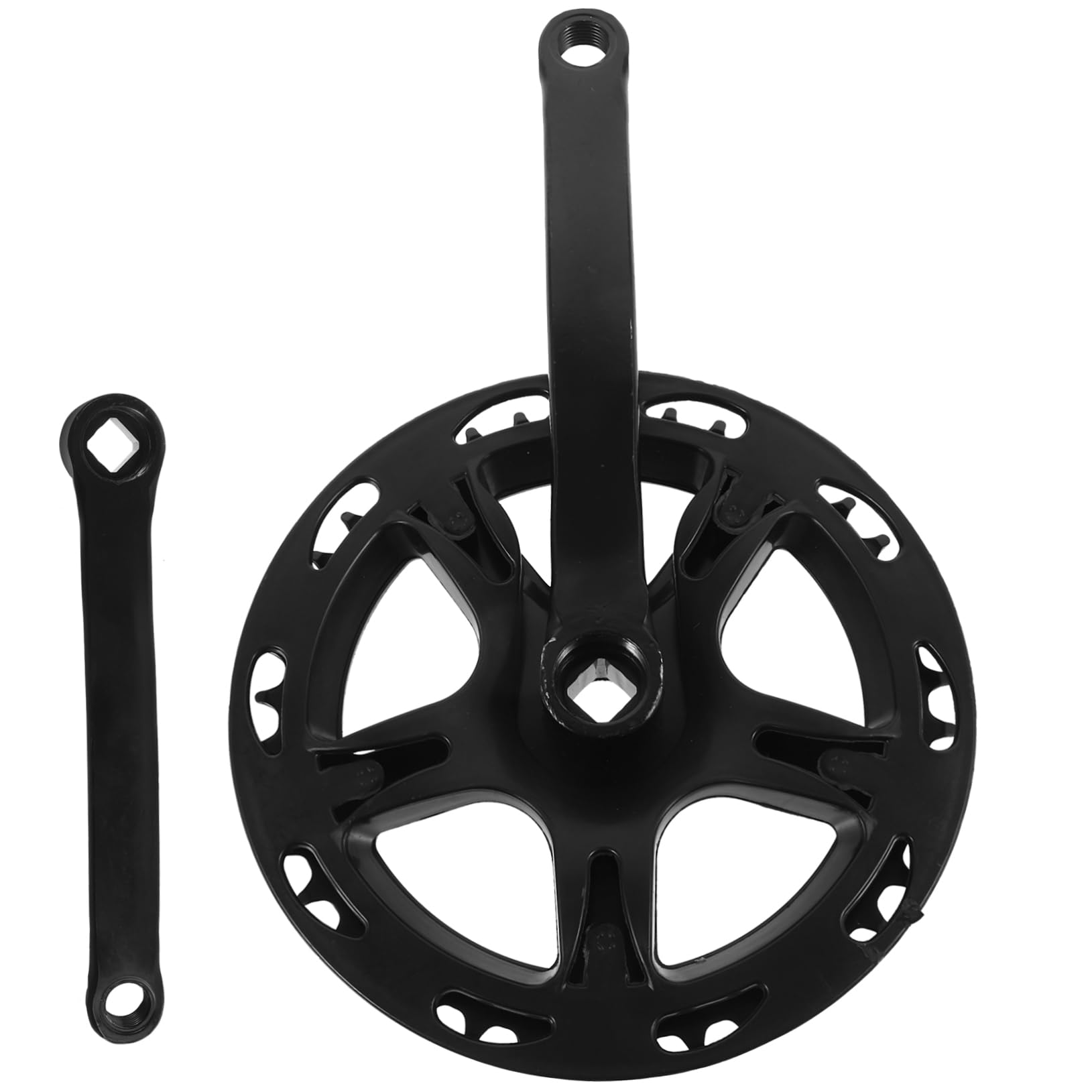 POPETPOP Guarnitura Bicicletta Denti Nera Set Leve Leggere e Resistenti Ricambio Pedivella e Corona per Riparazione Bici Accessorio Alta Durata e Prestazioni Ottimali