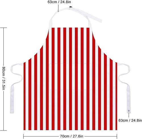 Miniatura 4 de Delantal ajustable con tirantes verticales para cocinar, cocinar, cocinar, con bolsillos para barbacoa, hornear