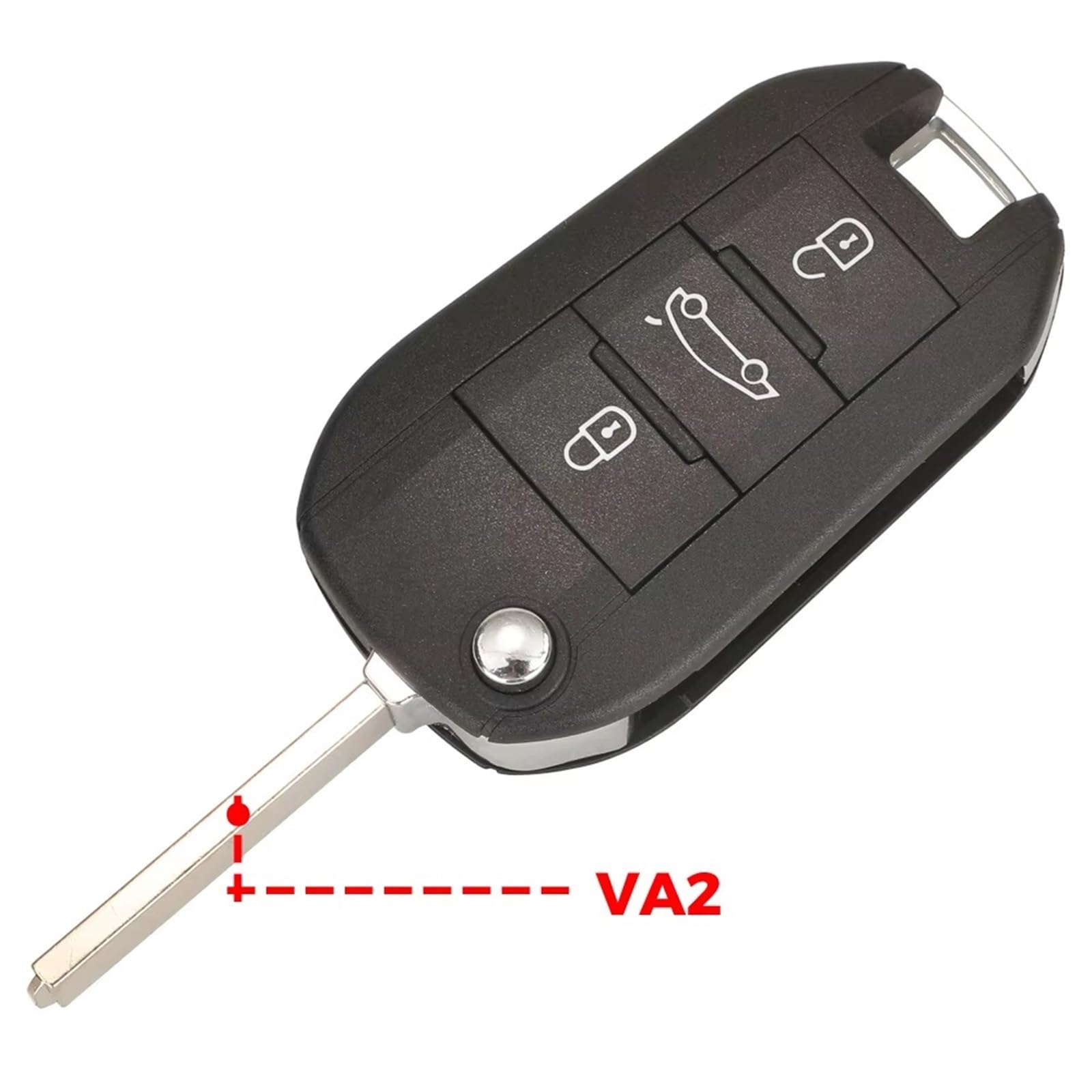 Carcasa Llave Coche Compatible Con Citroen Para C3 2009 2010 2011 2012 2013 2014 2015 2016 2017 2018 2019 C4 2004-2018 Carcasa Para Llave Remota De 2 Y 3 Botones HU83 VA2
