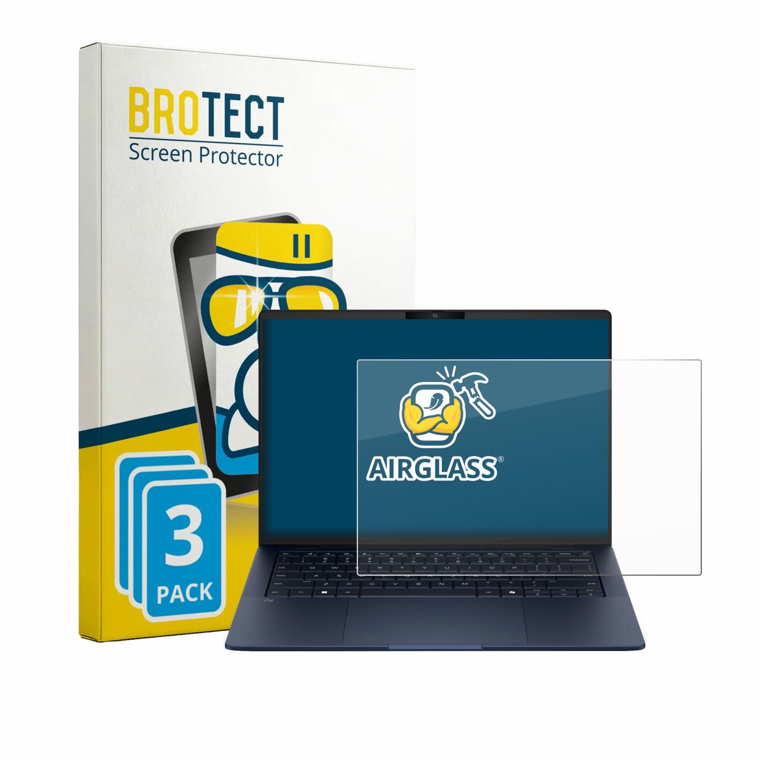 brotect Pellicola Protettiva Vetro per HP EliteBook X G2q 14 Protezione Schermo (3 Pezzi) [Durezza Estrema 9H, Chiaro]