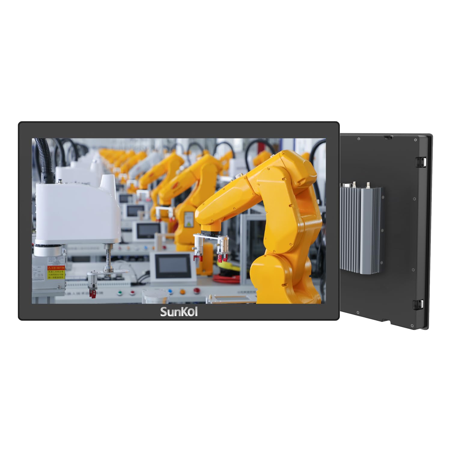 21,5-calowy wąski panel przemysłowy PC, wbudowany ekran dotykowy bez wentylatora, I7-10710U, 8 GB DDR4 RAM, 512 GB SSD, IP65 z przodu, Windows 11 Pro, uchwyt VESA do magazynu, logistyki