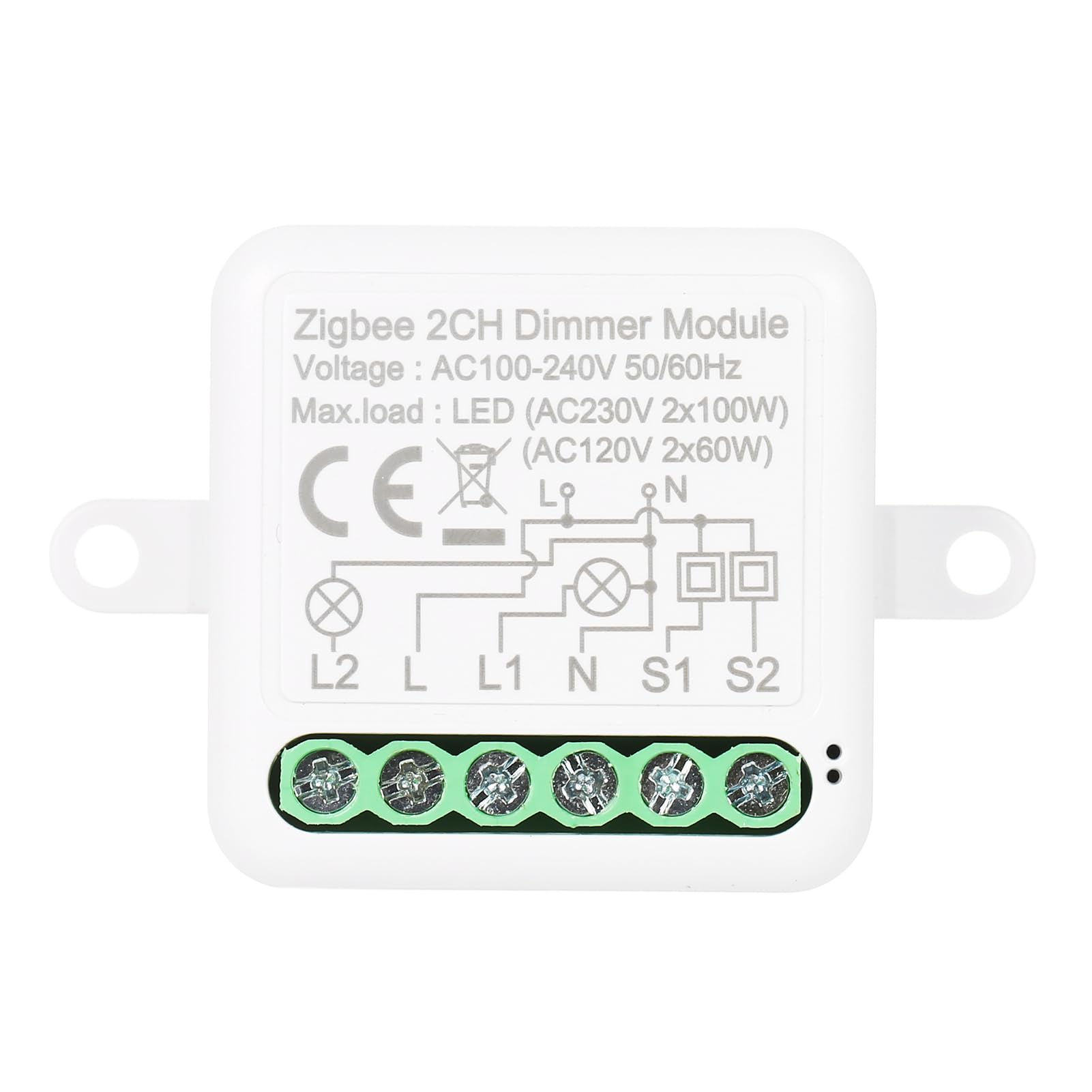 NANZUSmart Switch, Zigbee Dimmer Switch Module App Remote Control Curtain Switch Works with Home 2 Gang Switch